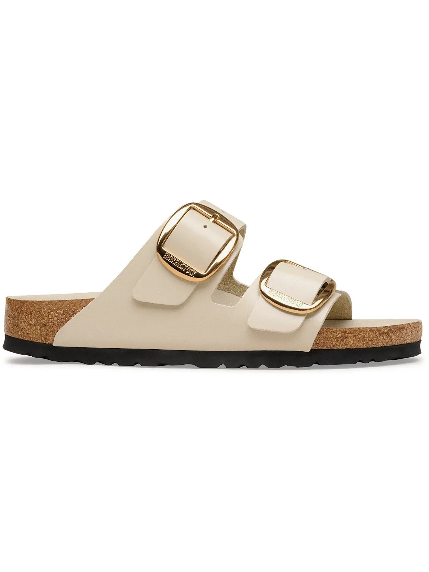 Мужские сандалии с пряжкой Birkenstock Arizona Big Buckle Natural Leather Patent, High-Shine Oyster — изображение 1 из 1