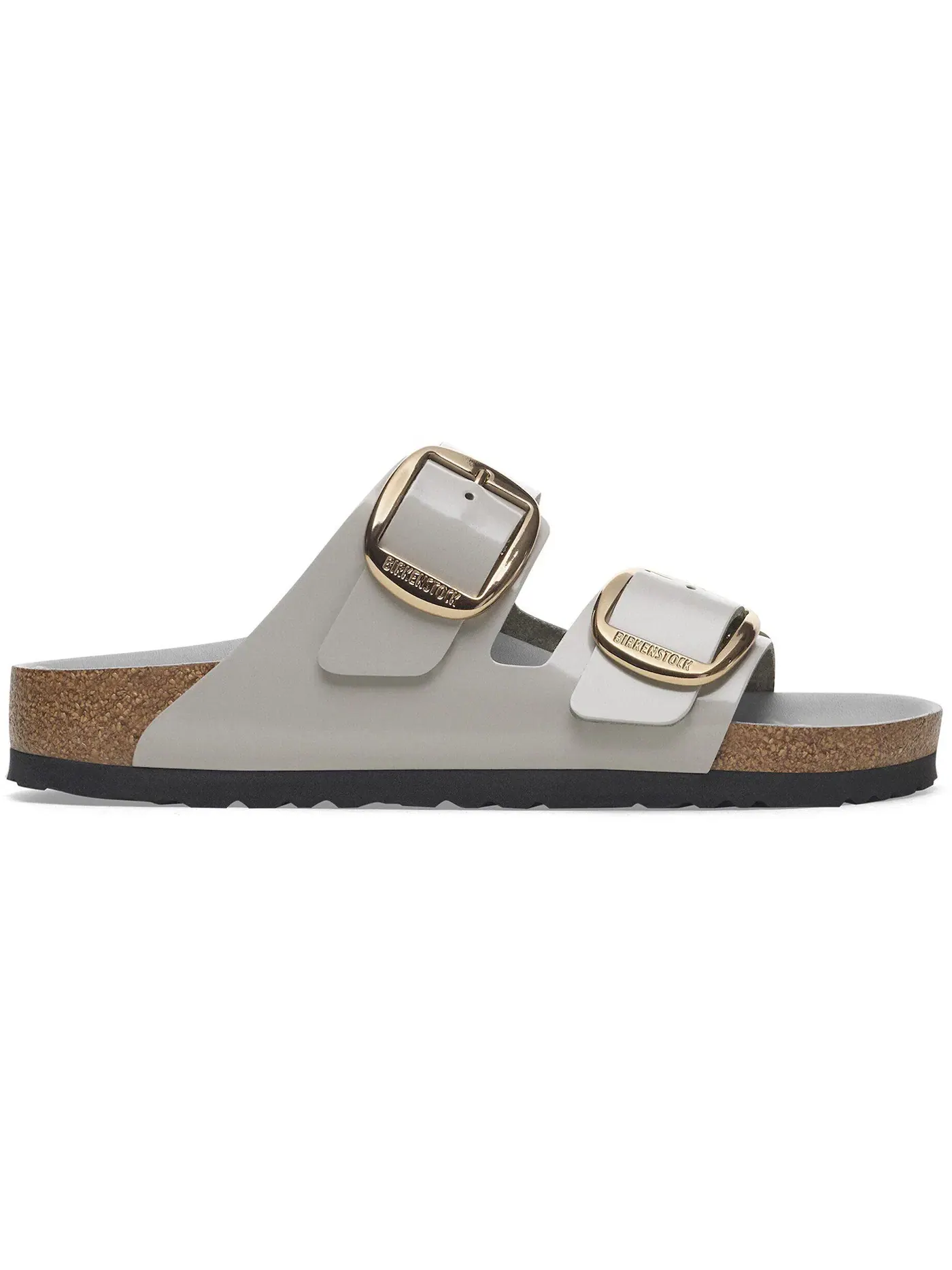 Мужские сандалии с пряжкой Birkenstock Arizona Big Buckle Natural Leather Patent, High-Shine Stone Coin — изображение 1 из 1