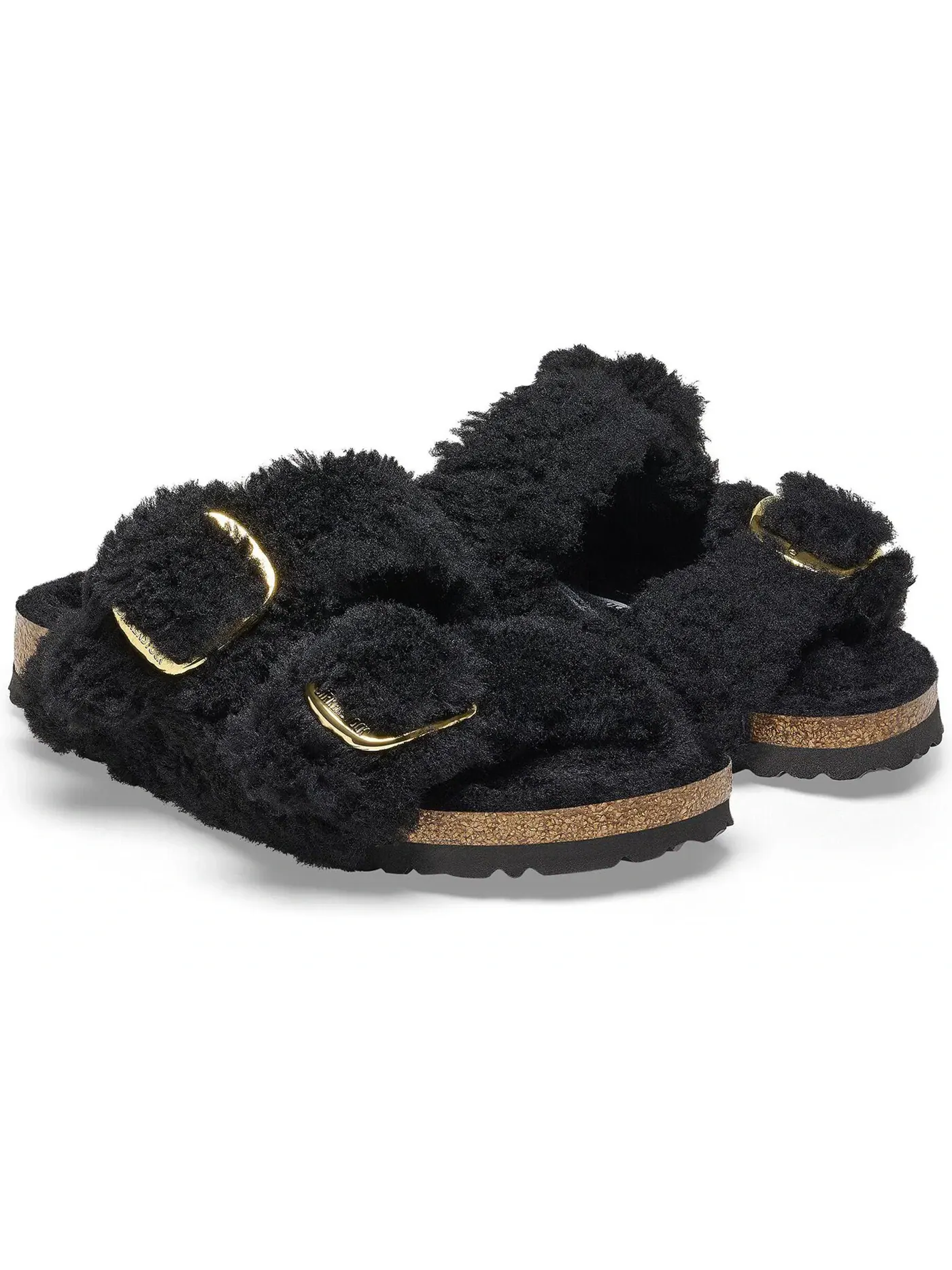 Женские сандалии с большой пряжкой Birkenstock Arizona Big Buckle — изображение 2 из 2, черный/золотистый