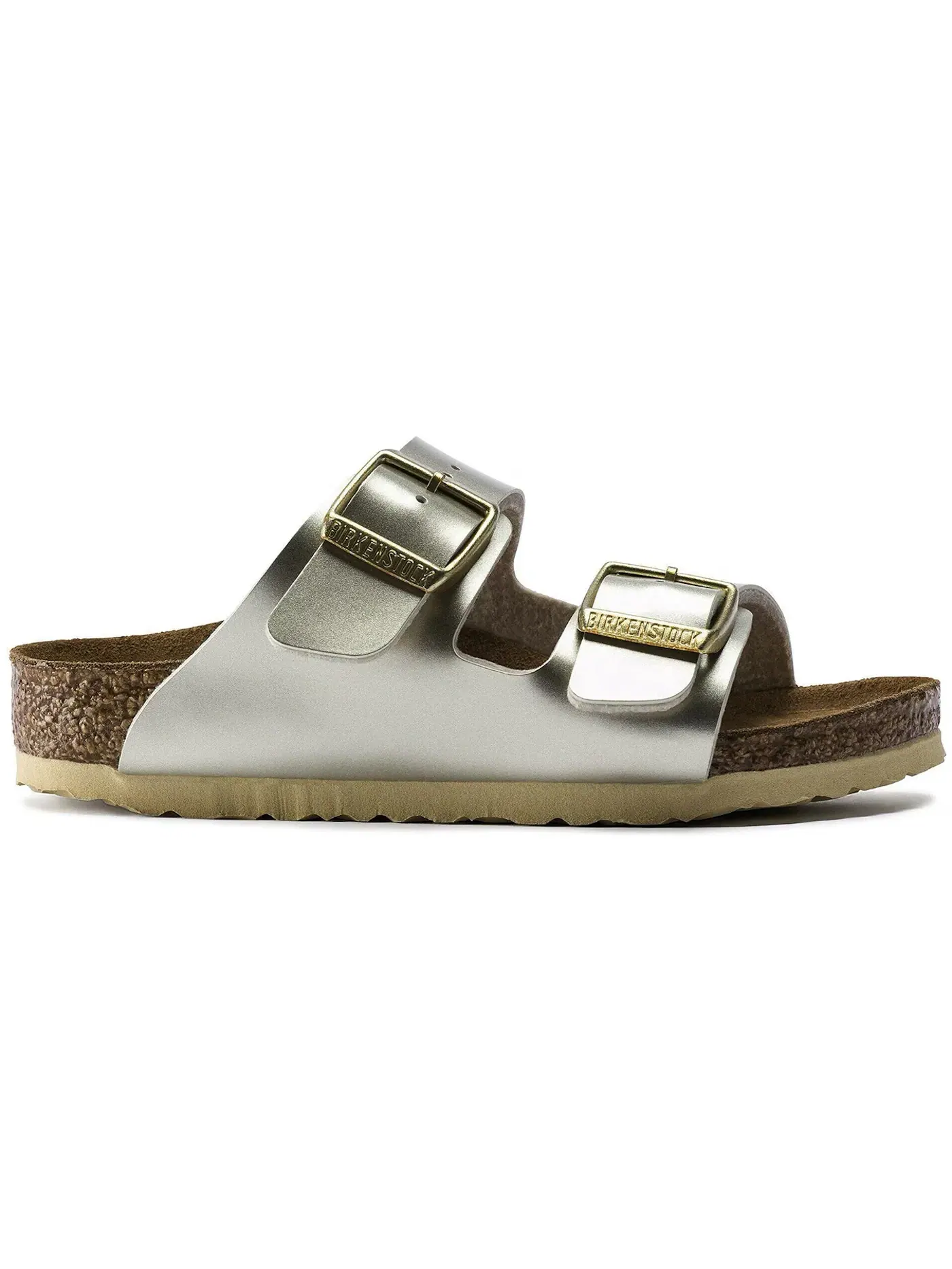 Детские сандалии с двумя ремешками Arizona Birkenstock — изображение 1 из 1, металлик золотистый