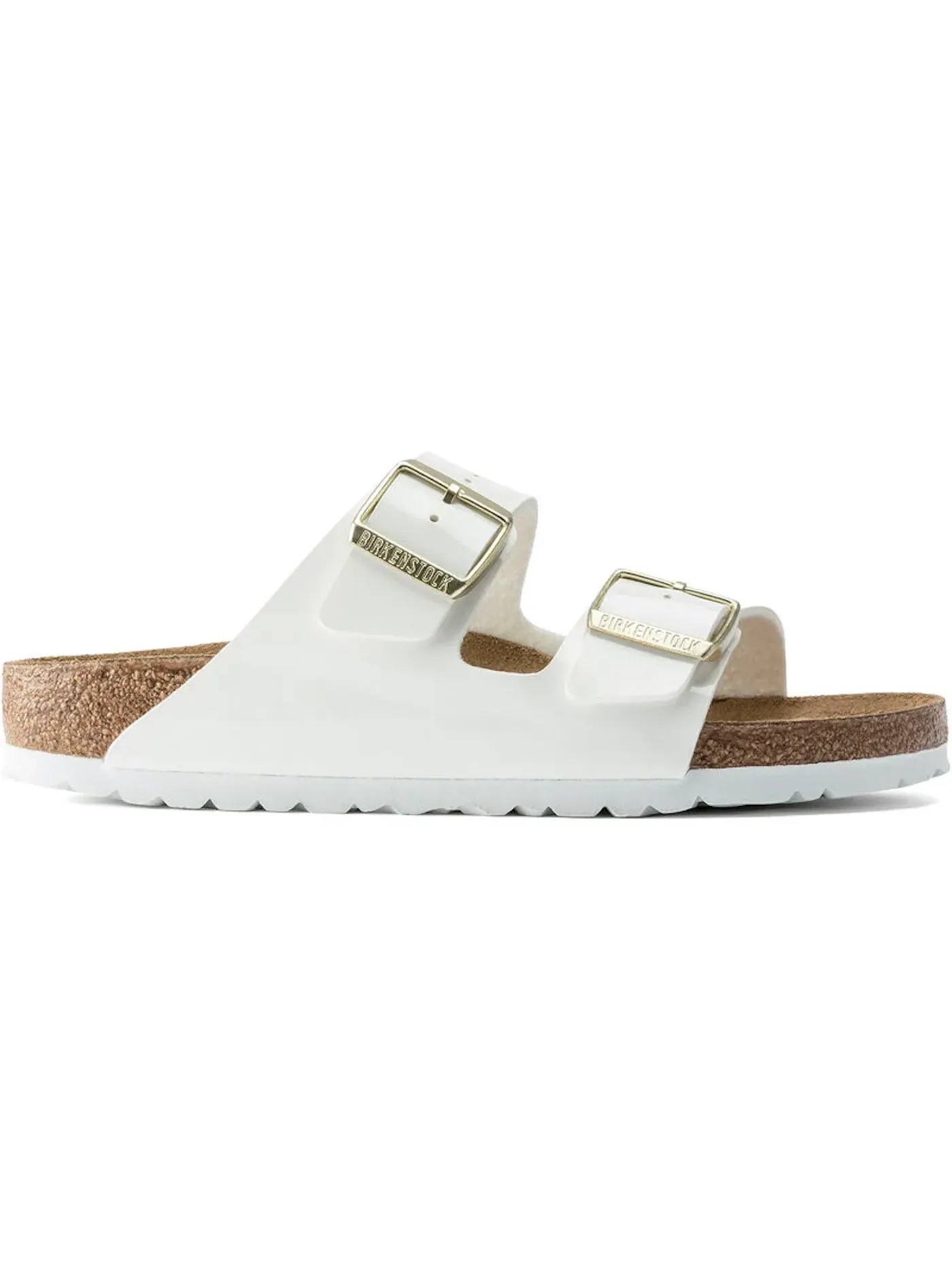 Женские сандалии с пряжками Birkenstock Arizona Birko-Flor Patent — изображение 1 из 1, белый