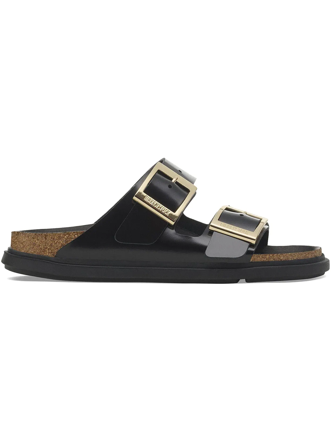 Мужские сандалии с пряжкой Birkenstock Arizona Droplet Buckle Natural Leather Patent — изображение 1 из 1, черный