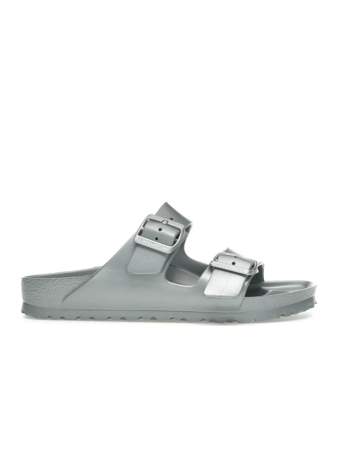 Мужские сандалии-слайды с пряжками Birkenstock Arizona Essentials Eva — изображение 1 из 4, металлик серебристый