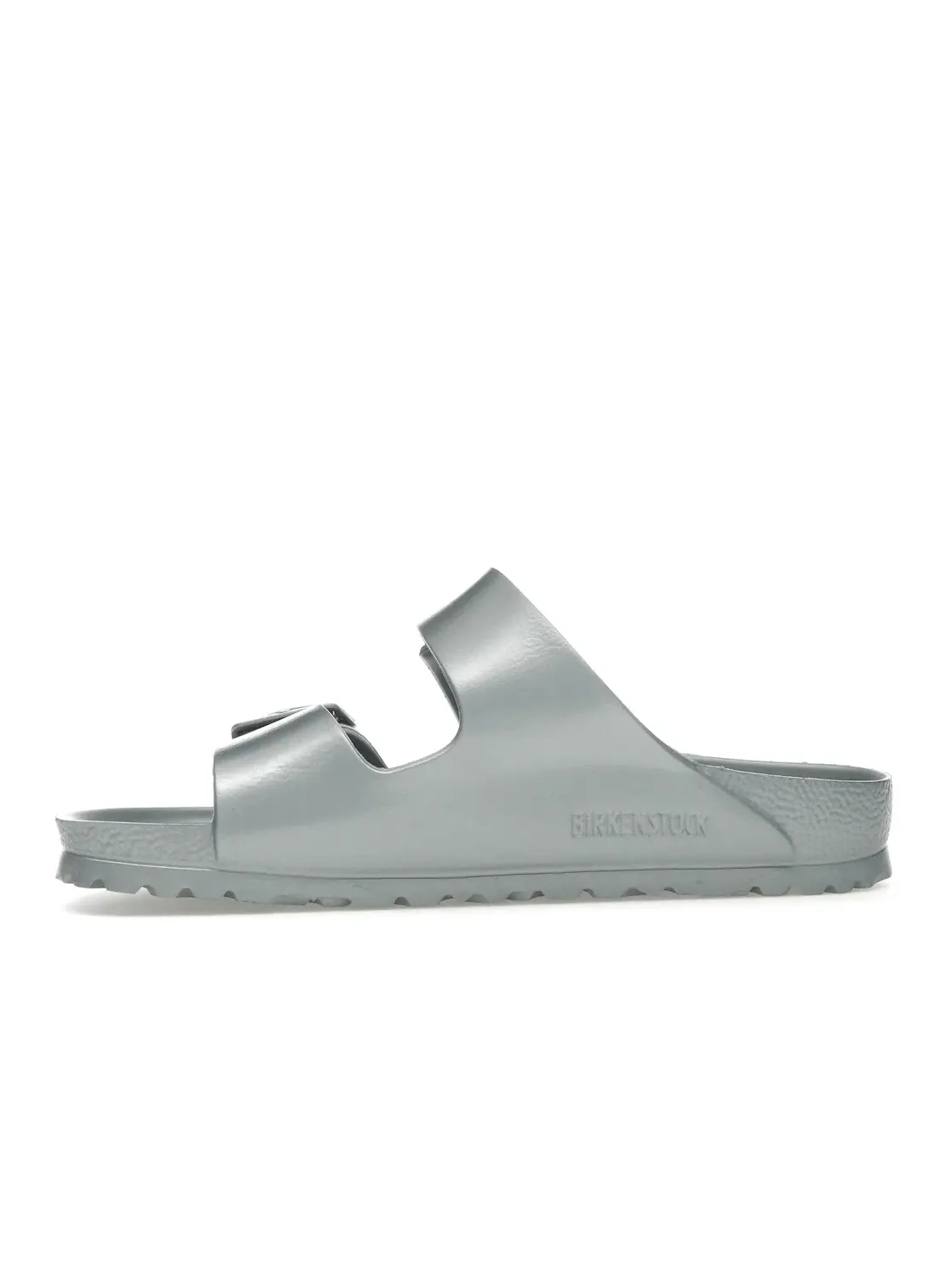 Мужские сандалии-слайды с пряжками Birkenstock Arizona Essentials Eva — изображение 3 из 4, металлик серебристый