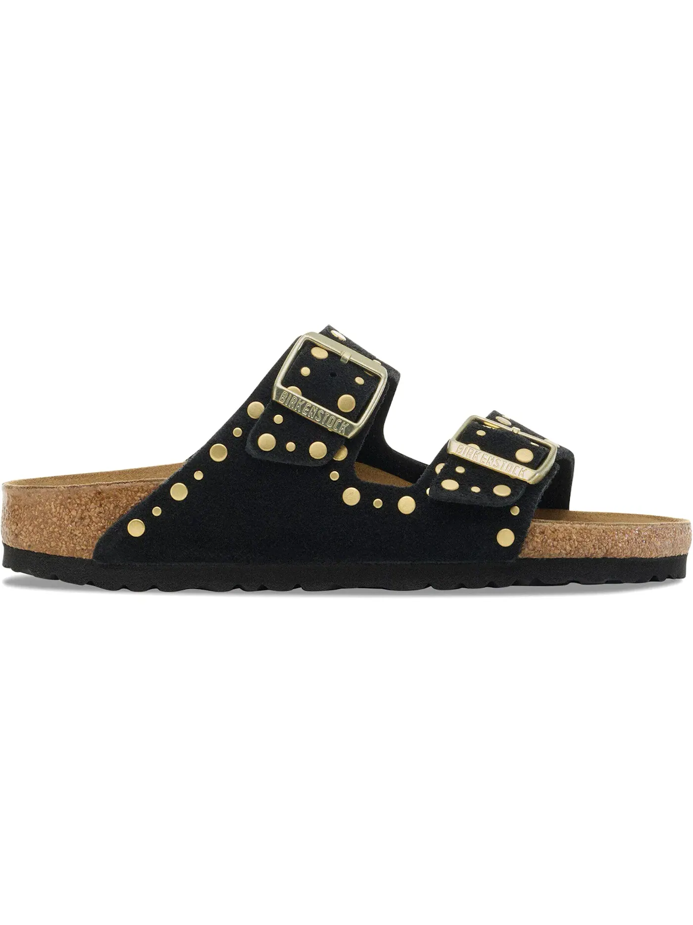 Мужские сандалии с ремешками Birkenstock Arizona Rivets Suede — изображение 1 из 1, черный