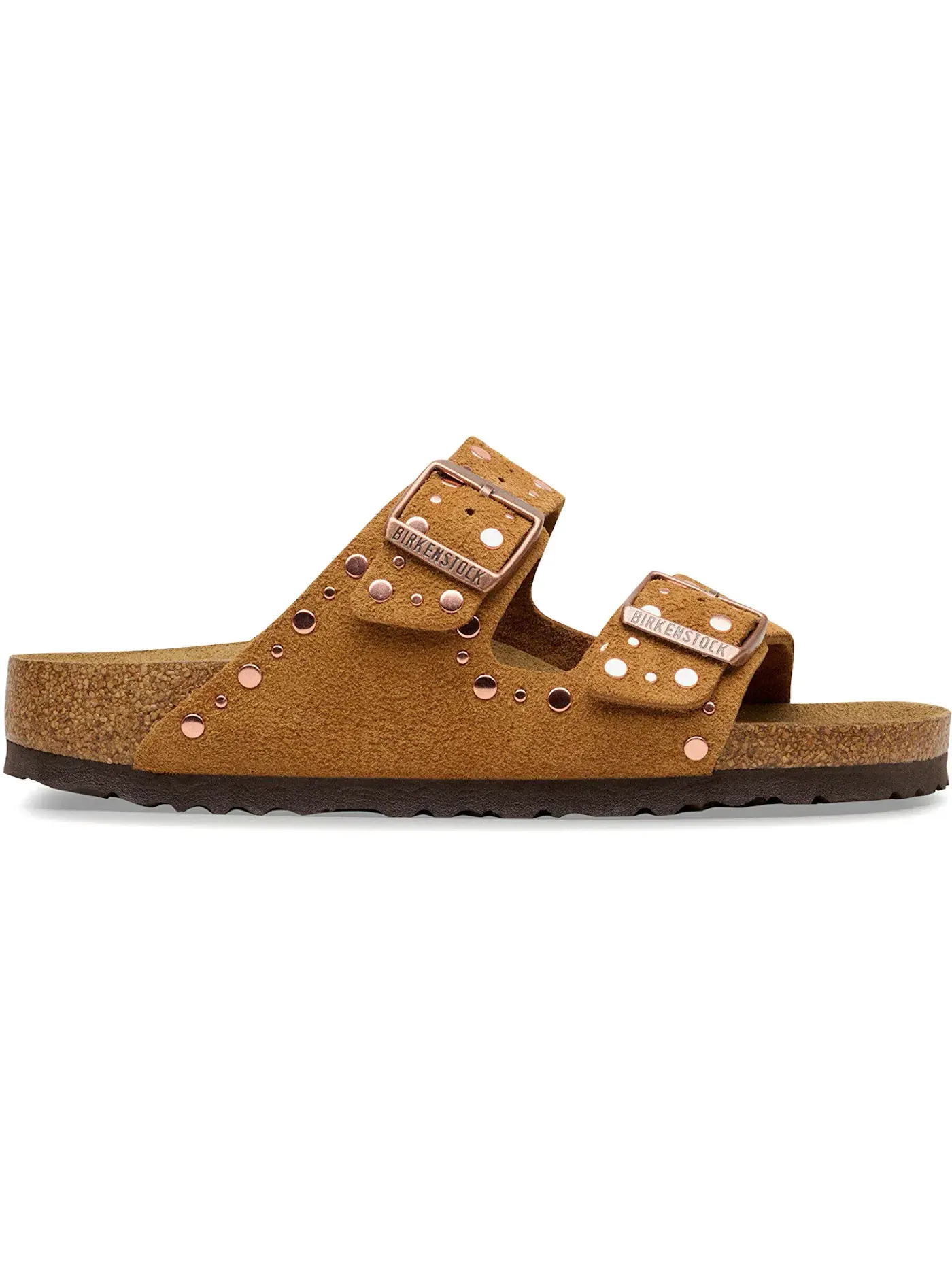 Мужские сандалии с заклепками Birkenstock Arizona Rivets Suede — изображение 1 из 1, минк