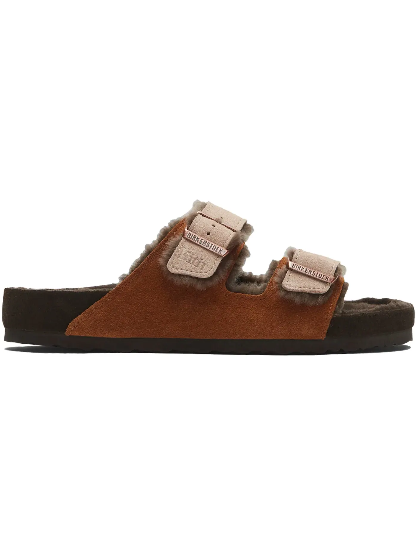 Женские сандалии с мехом Birkenstock Arizona Shearling — изображение 1 из 1, темный коричневый