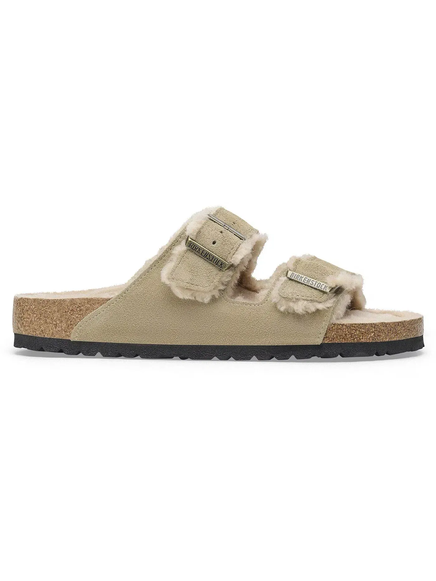 Мужские сандалии с мехом Birkenstock Arizona Shearling — изображение 1 из 1, тауп