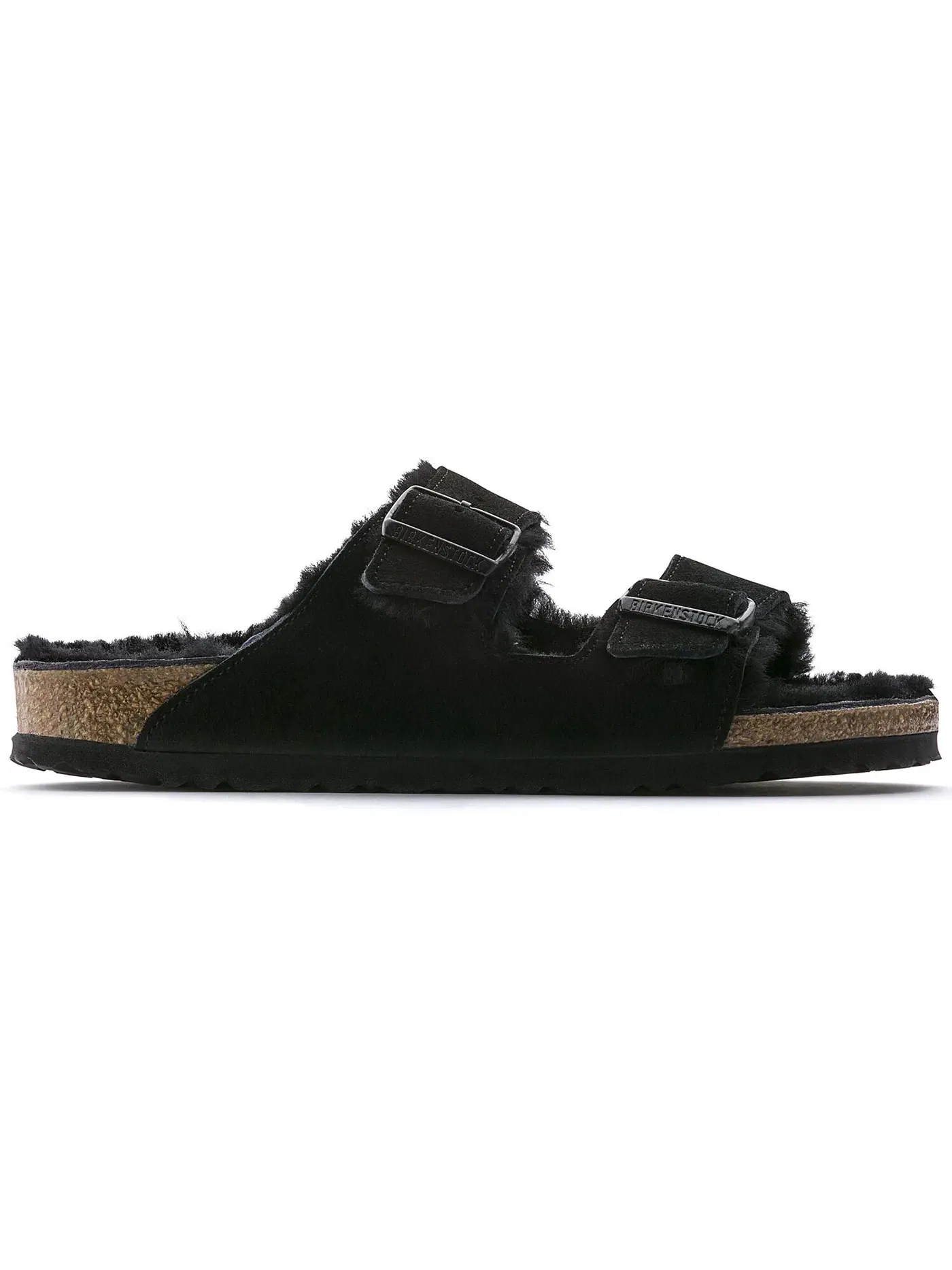 Мужские сандалии-слайды на овчине Birkenstock Arizona Shearling — изображение 1 из 3, черный