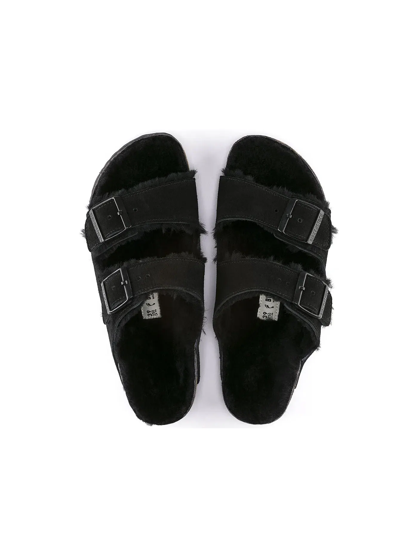 Мужские сандалии-слайды на овчине Birkenstock Arizona Shearling — изображение 3 из 3, черный