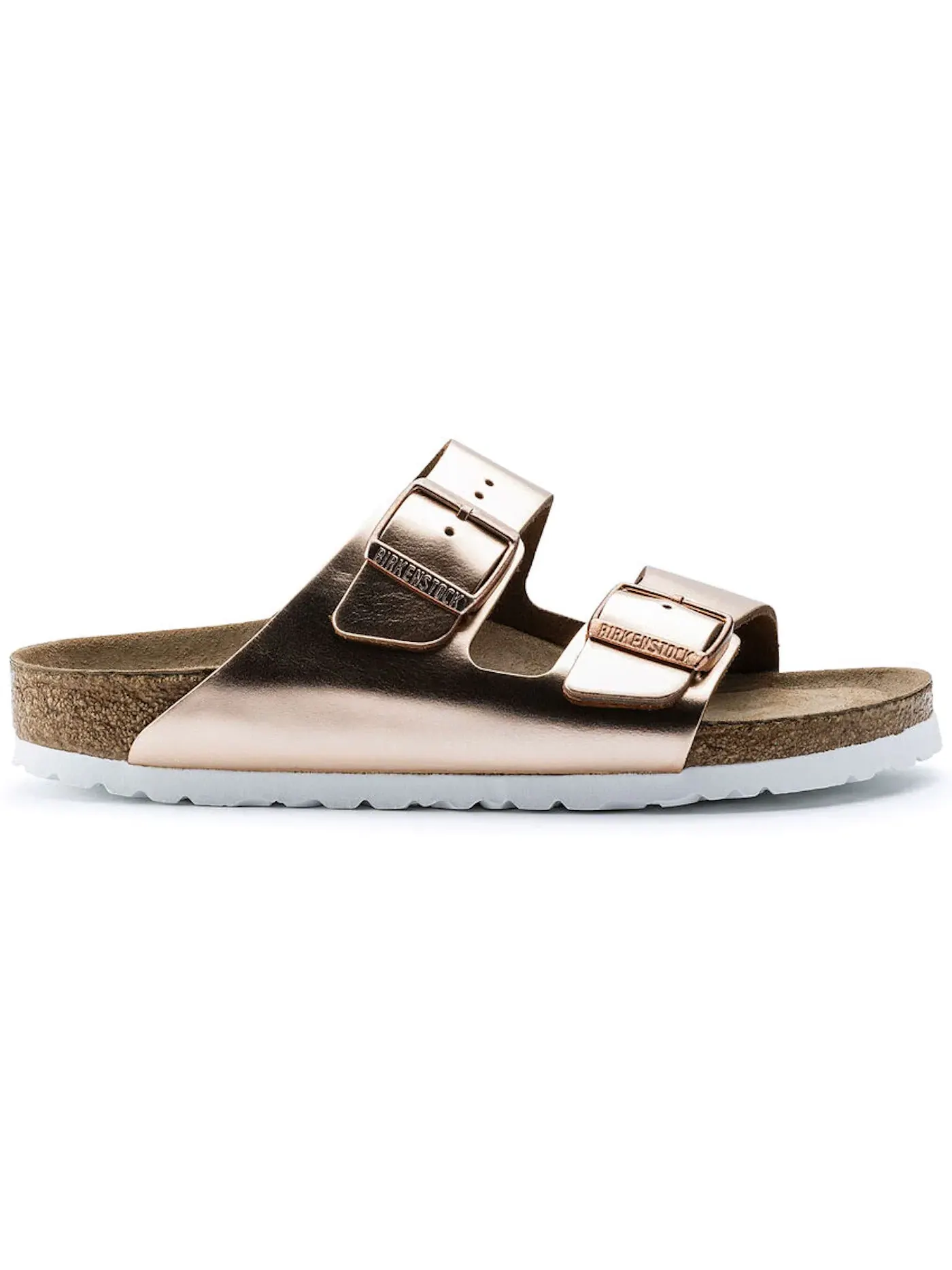 Женские сандалии с мягкой стелькой Birkenstock Arizona Soft Footbed Leather — изображение 1 из 1, золотистый