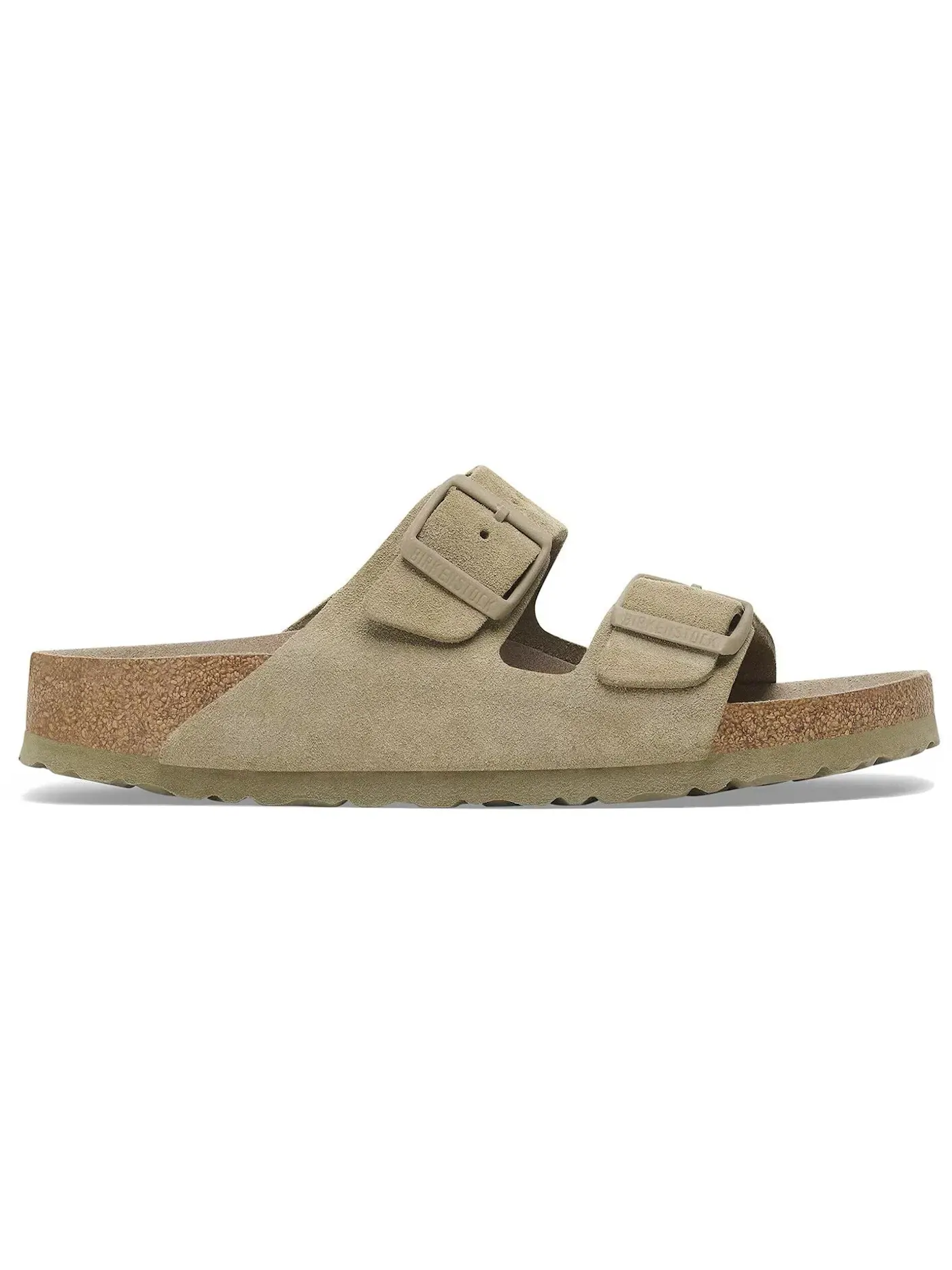 Мужские сандалии с мягкой стелькой Birkenstock Arizona Soft Footbed Suede — изображение 1 из 1, хаки