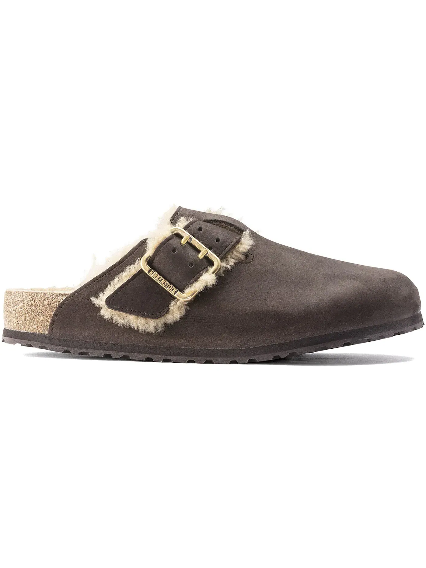 Мужские сандалии с мехом Birkenstock Boston Bold Shearling — изображение 1 из 1, эспрессо