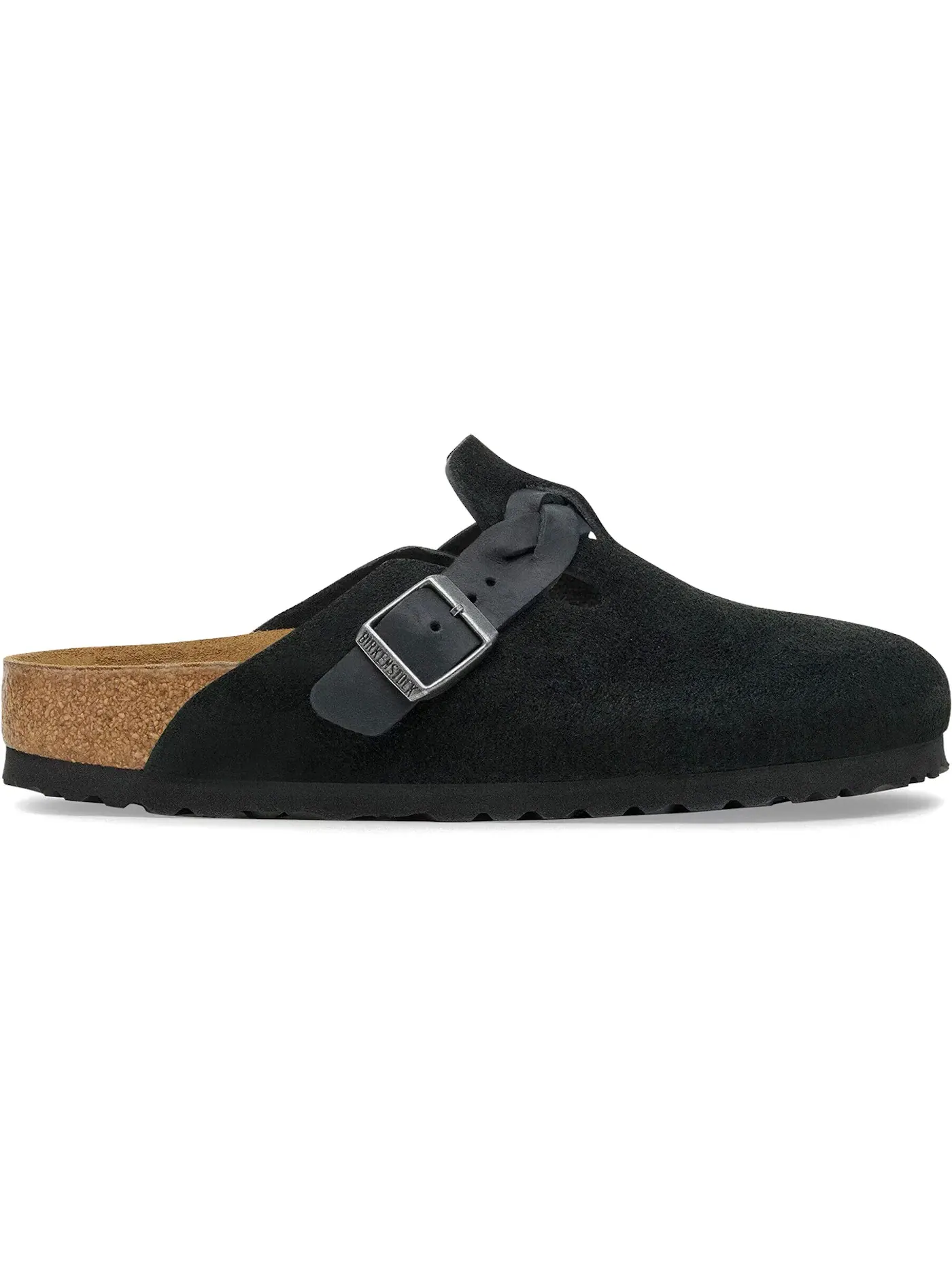 Мужские сандалии-сабо с плетеным верхом Birkenstock Boston Braided Suede — изображение 1 из 1, черный