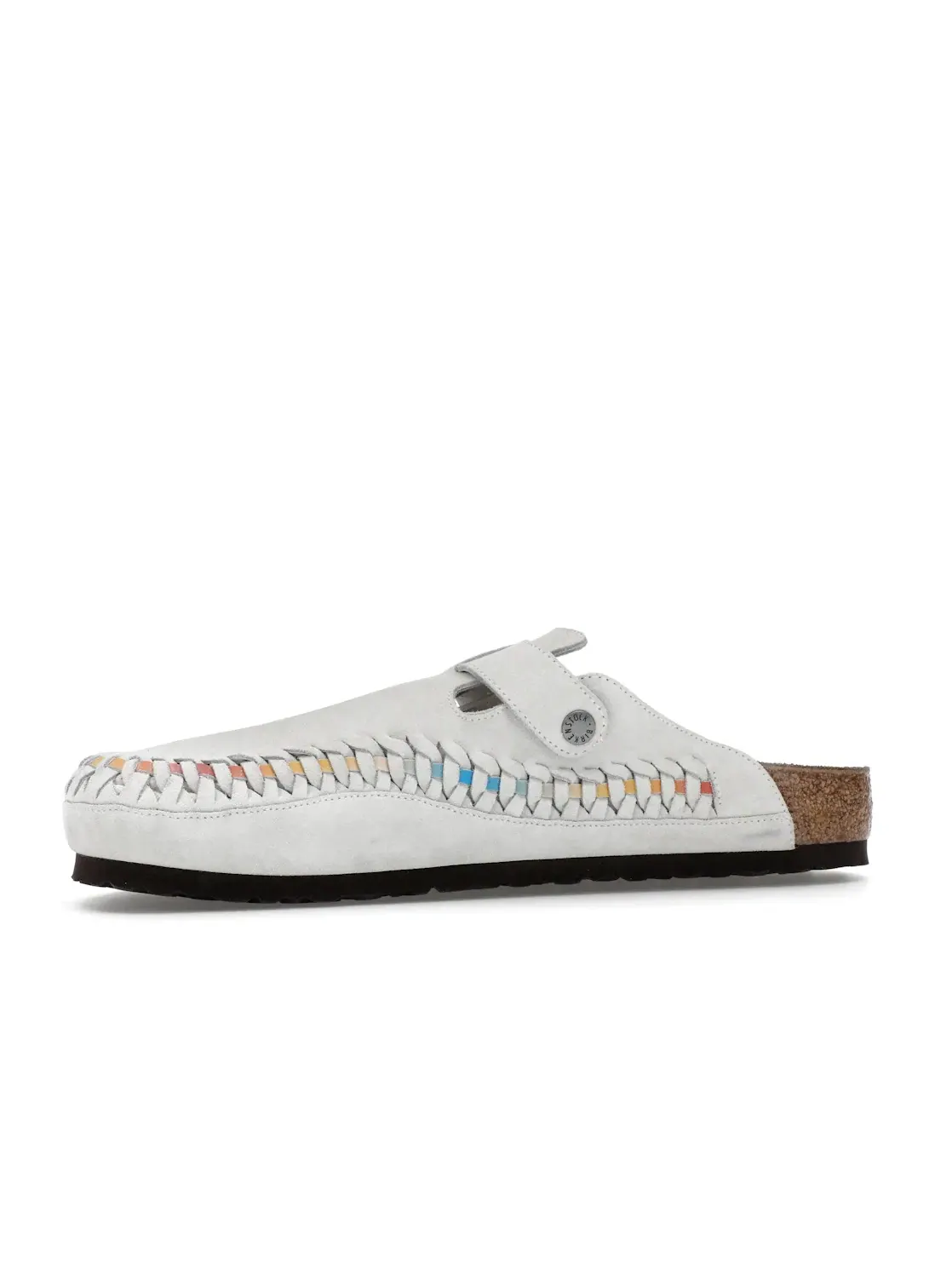 Мужские сандалии-сабо с плетеной замшей Birkenstock Boston Braided Suede — изображение 3 из 4, белый