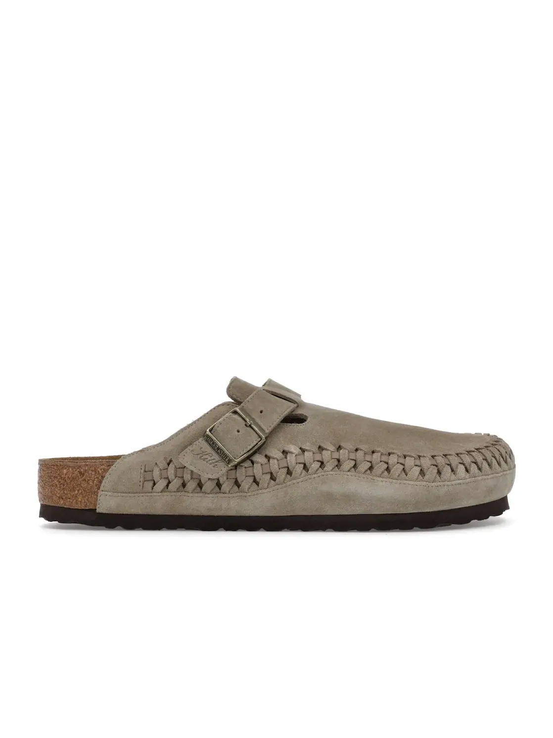 Мужские сандалии-сабо с плетеной замшей Boston Braided Suede Birkenstock — изображение 1 из 4, тауп