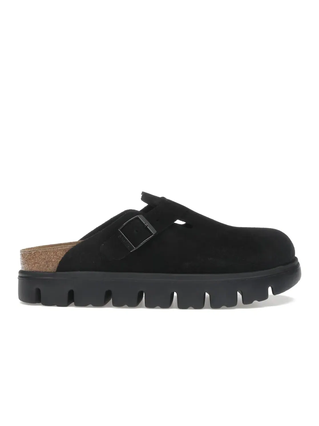 Женские клоги Birkenstock Boston Chunky Suede — изображение 1 из 4, черный/черный