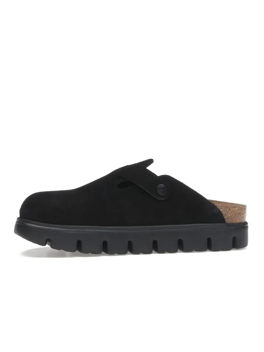 Женские клоги Birkenstock Boston Chunky Suede — изображение 3 из 4, черный/черный