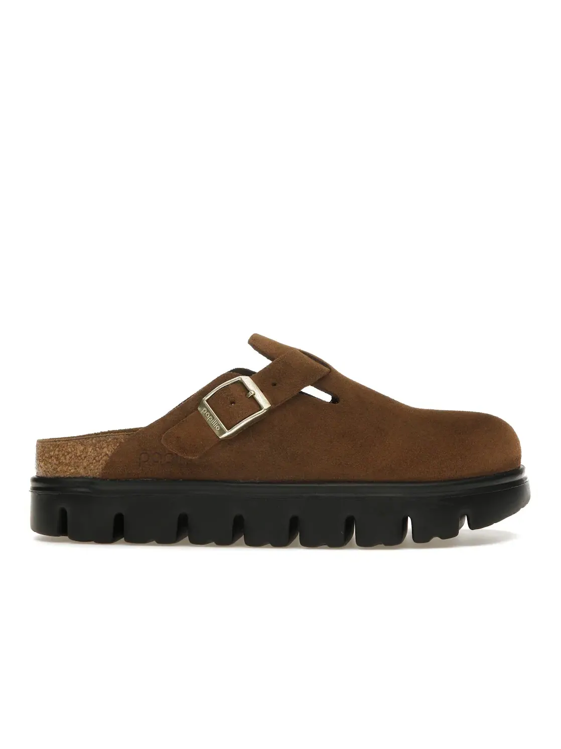 Женские сабо с замшевым верхом Birkenstock Boston Chunky Suede — изображение 1 из 4, темный/черный