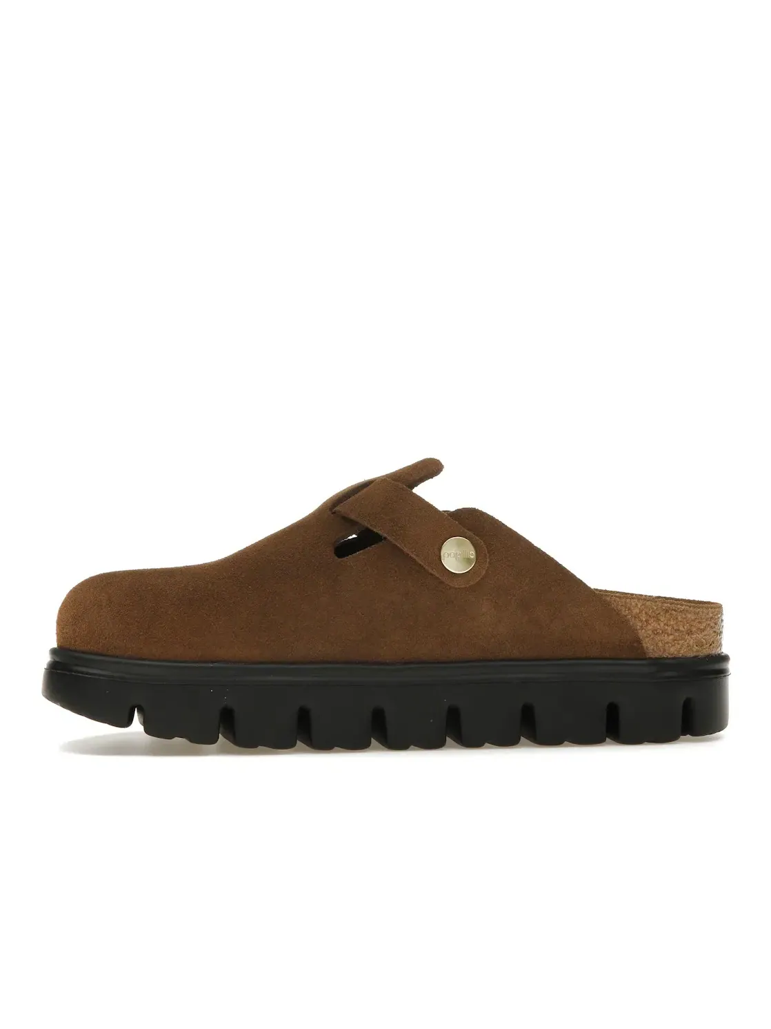 Женские сабо с замшевым верхом Birkenstock Boston Chunky Suede — изображение 3 из 4, темный/черный