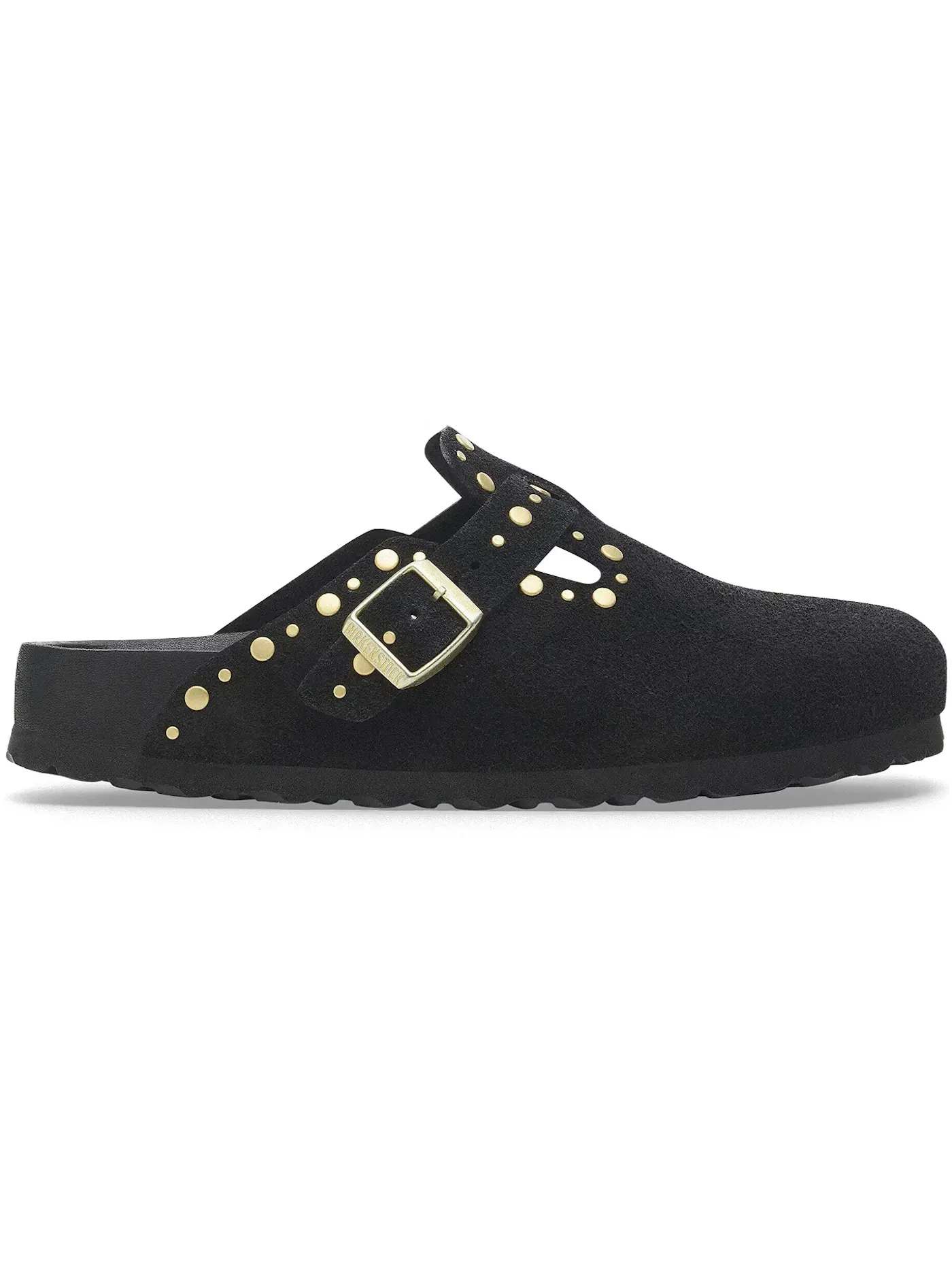 Мужские сандалии с заклепками Birkenstock Boston Rivets Suede — изображение 1 из 1, черный