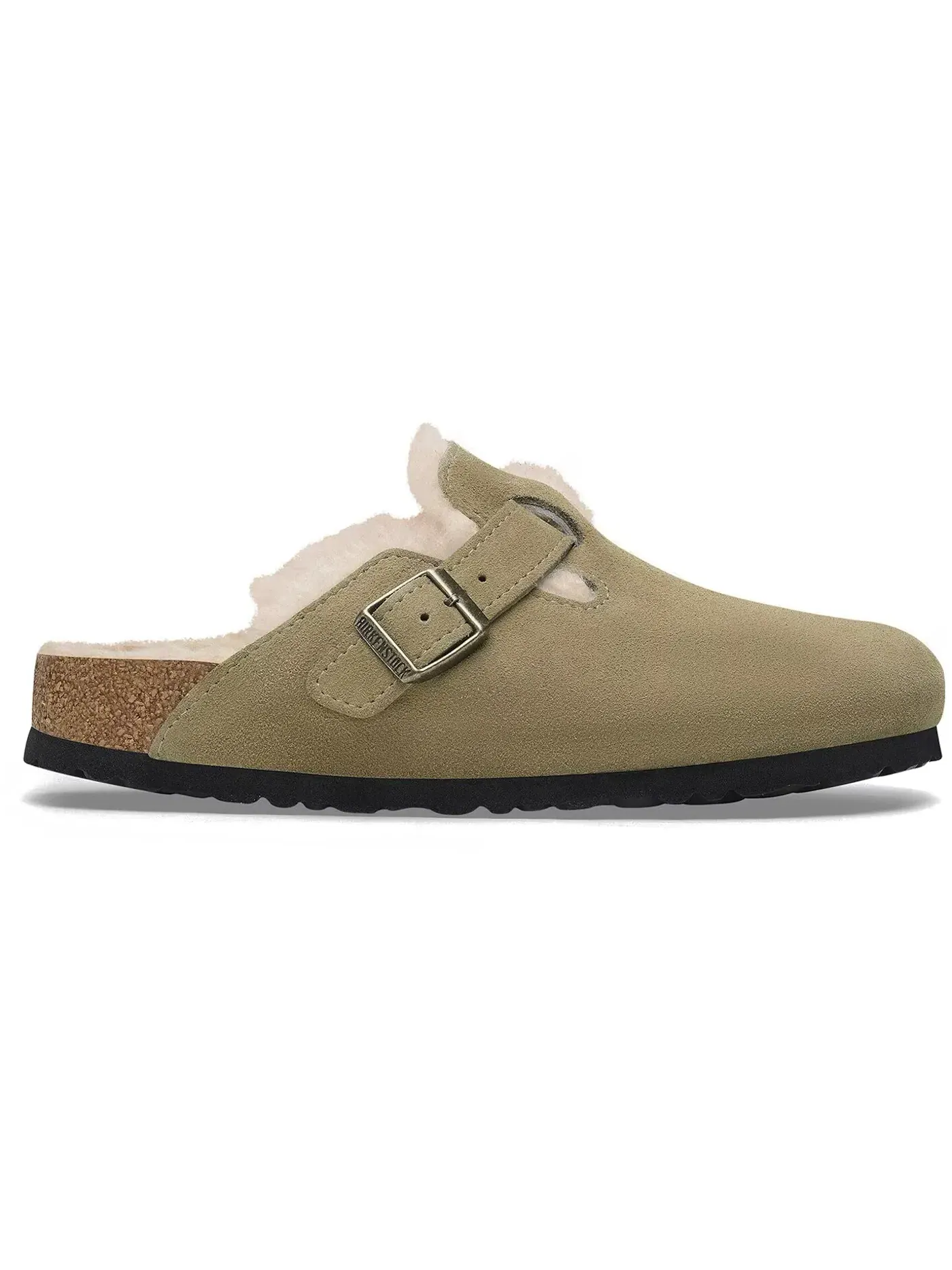Мужские сандалии с мехом Birkenstock Boston Shearling — изображение 1 из 1, тауп