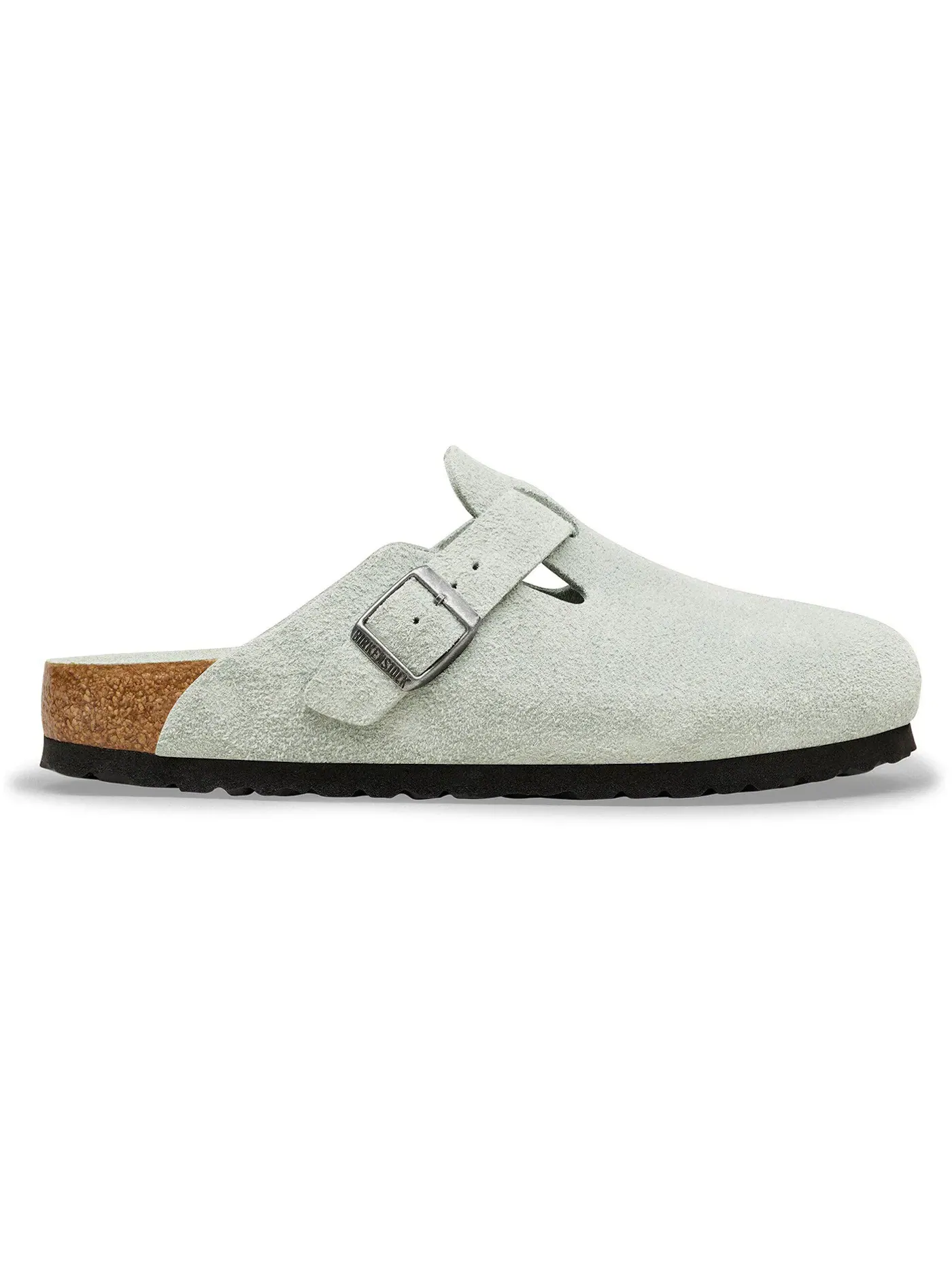 Мужские клоги с мягкой стелькой Birkenstock Boston Soft Footbed Suede Leather, Pure Sage