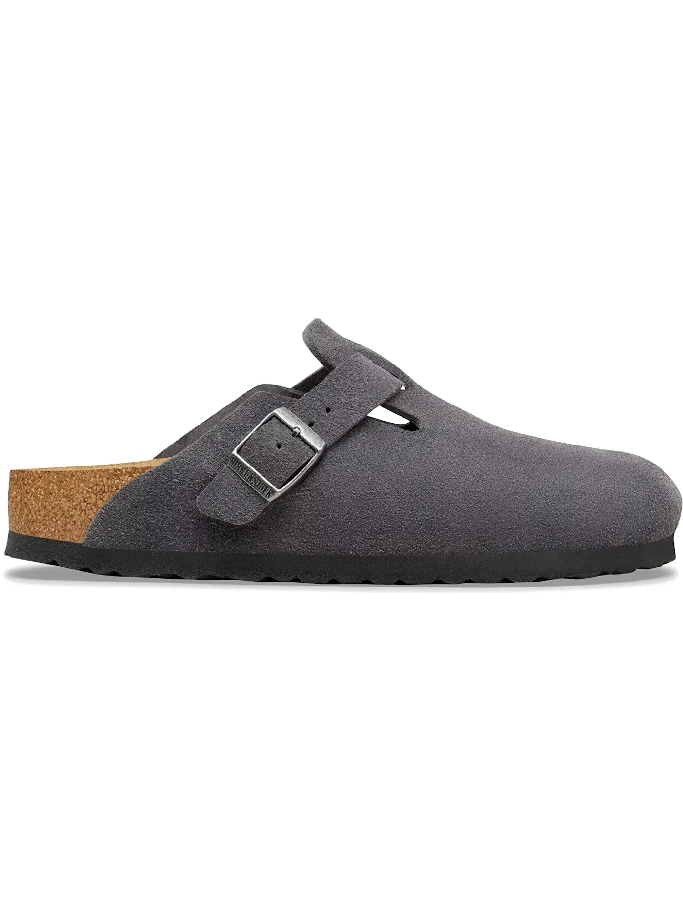 Мужские сандалии из замши модель Birkenstock Boston Suede Birkenstock — изображение 1 из 1, темно-серый