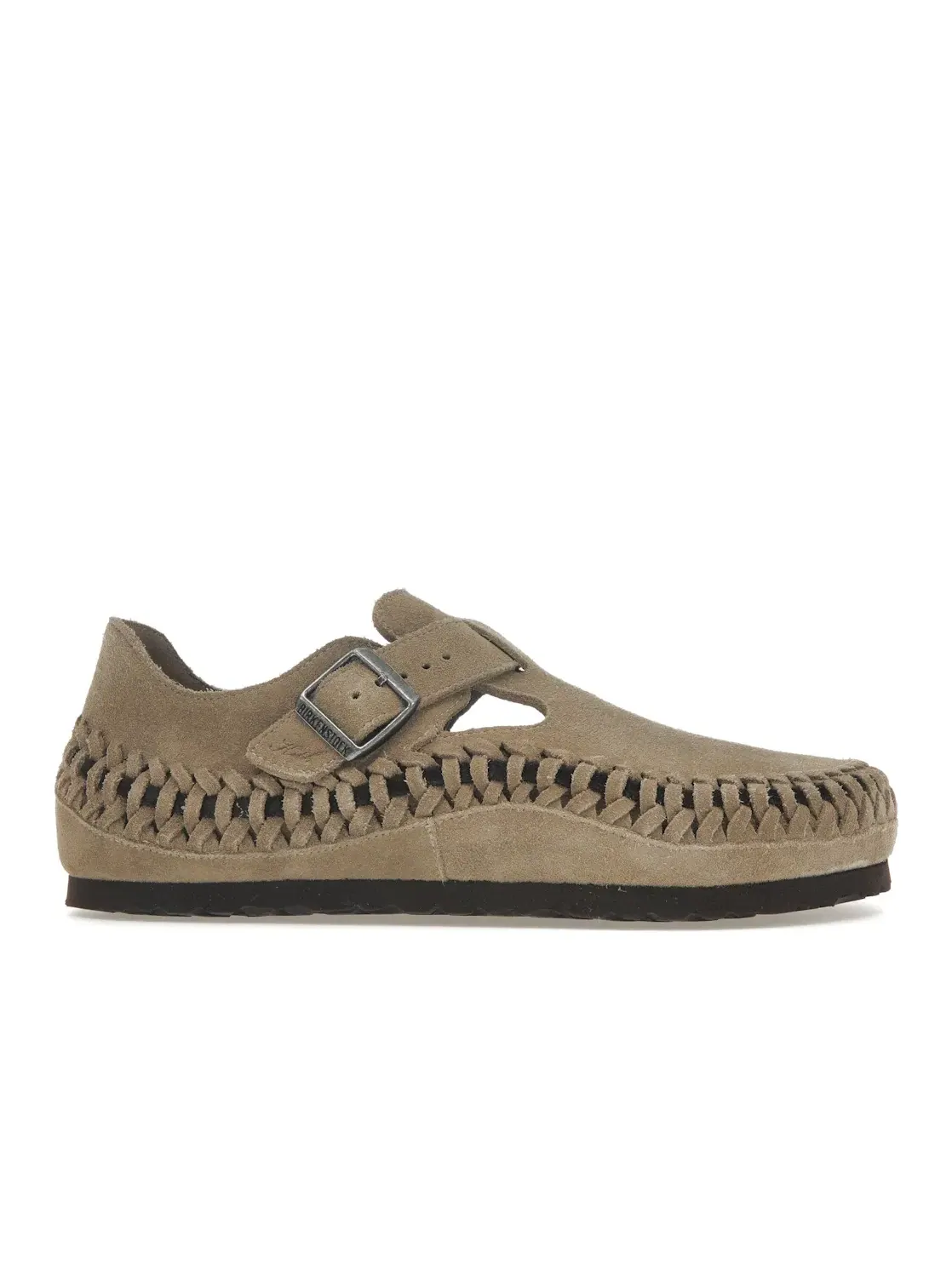 Женские сабо из замши с плетением Birkenstock London Braided — изображение 1 из 4, тауп