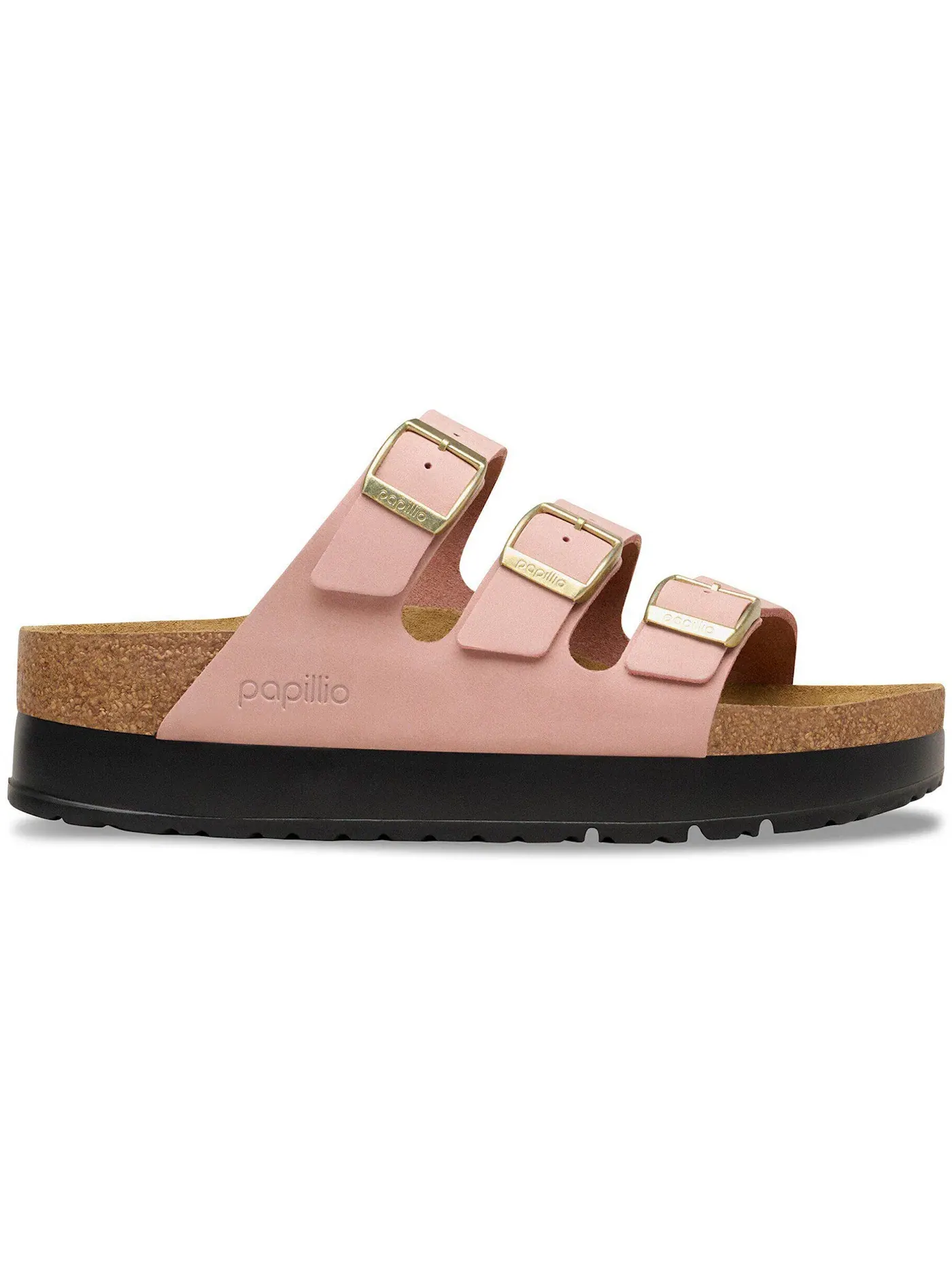 Мужские сандалии на платформе Birkenstock Florida Flex Platform Nubuck Leather — изображение 1 из 1, розовый