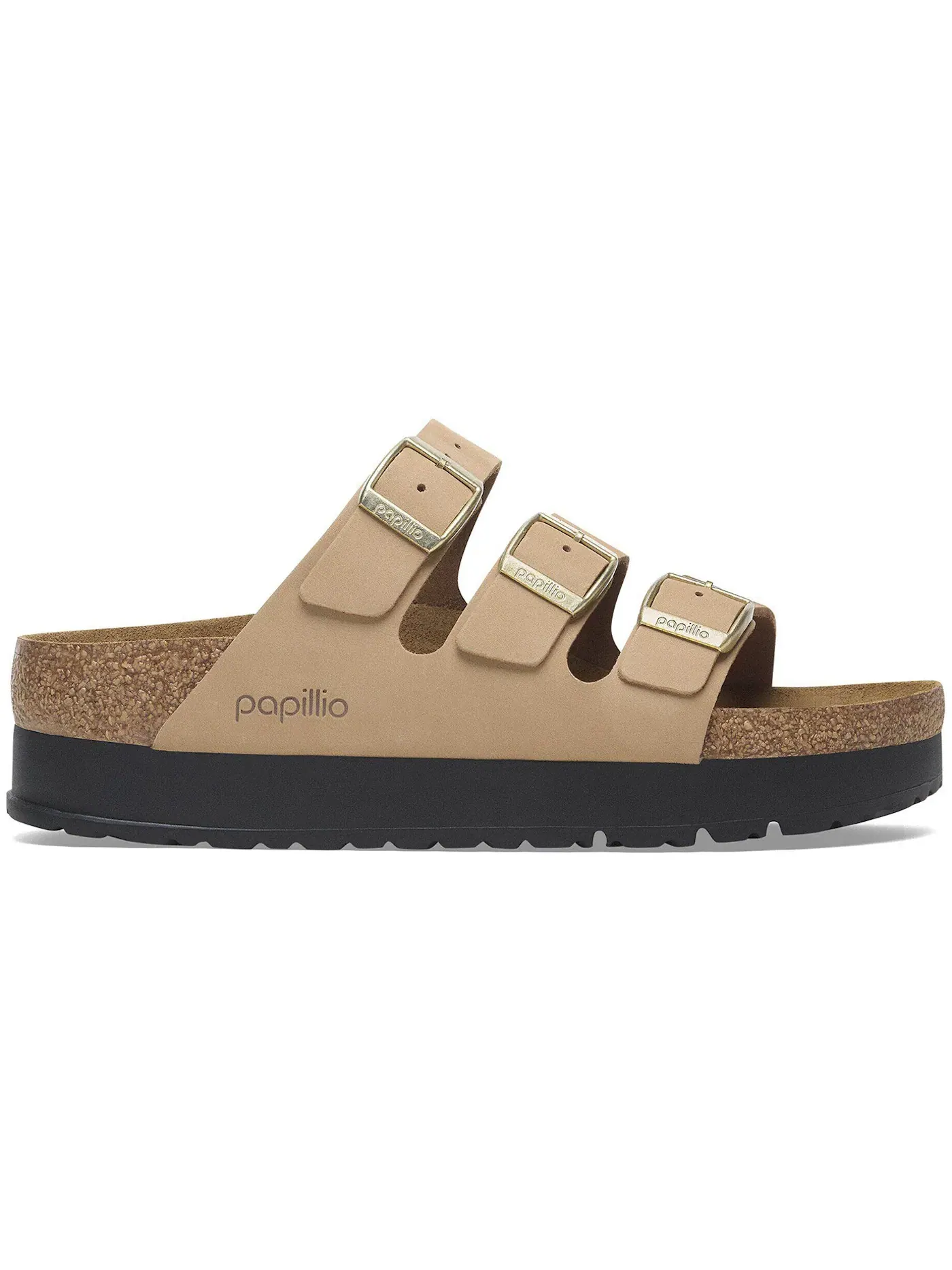 Мужские сандалии на платформе из нубука Birkenstock Florida Flex Platform Nubuck Leather, Sandcastle — изображение 1 из 1