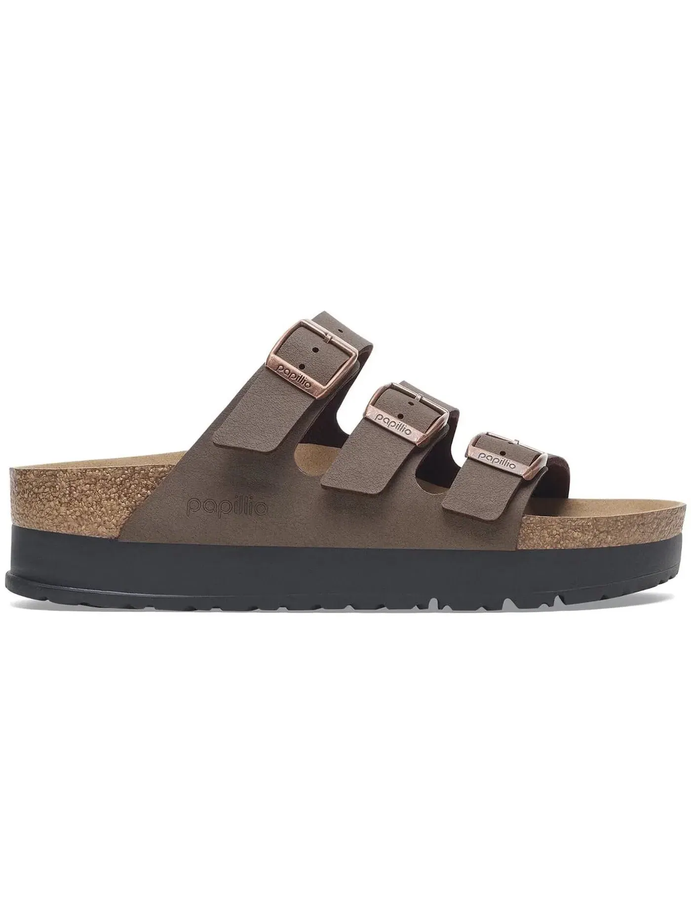 Мужские сандалии-слайды на платформе Birkenstock Florida Vegan Flex Platform Birkibuc — изображение 1 из 1, коричневый