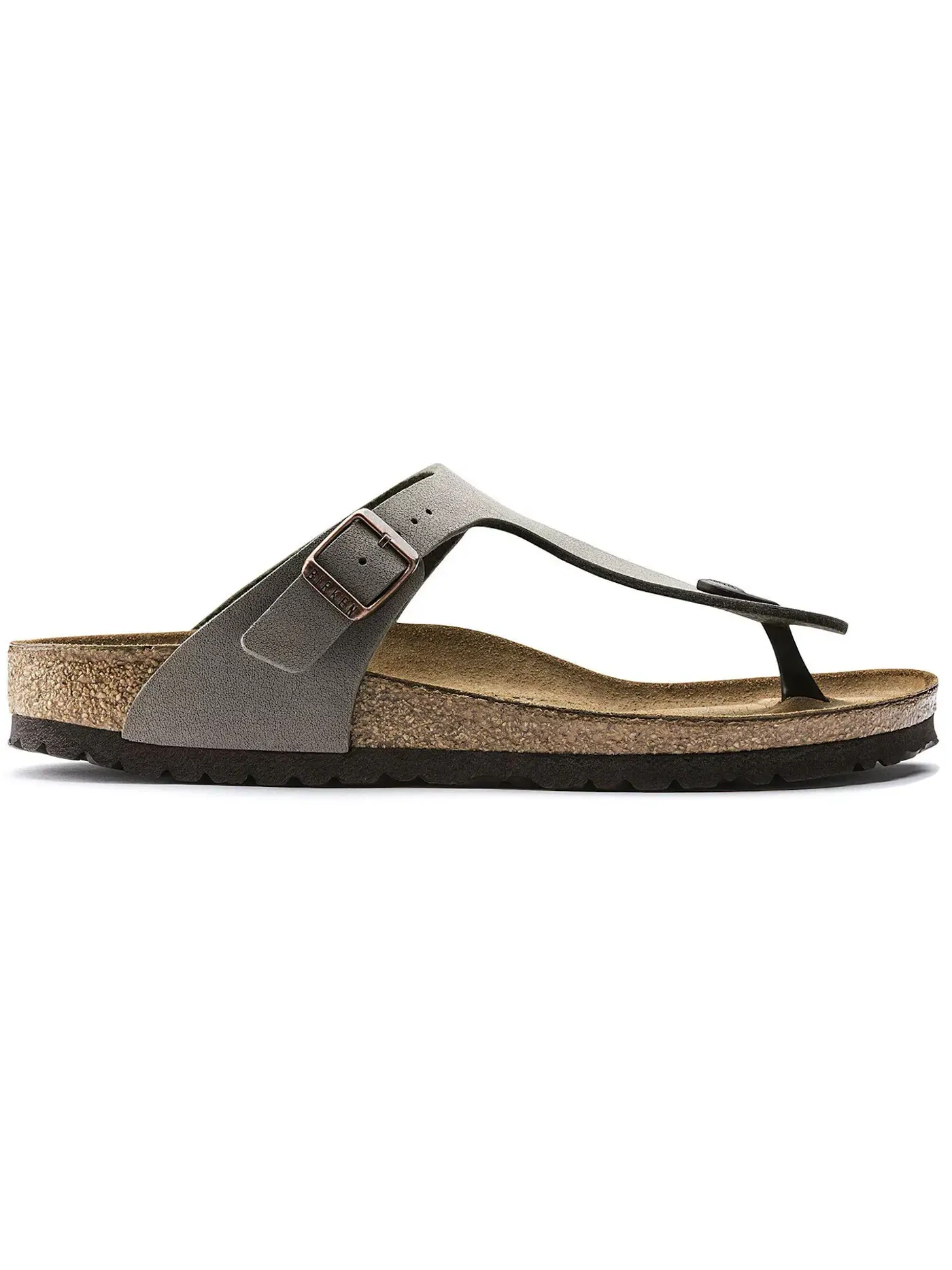 Мужские сандалии с контрастным ремешком Birkenstock Gizeh Birko-Flor Birkibuc — изображение 1 из 1, серый