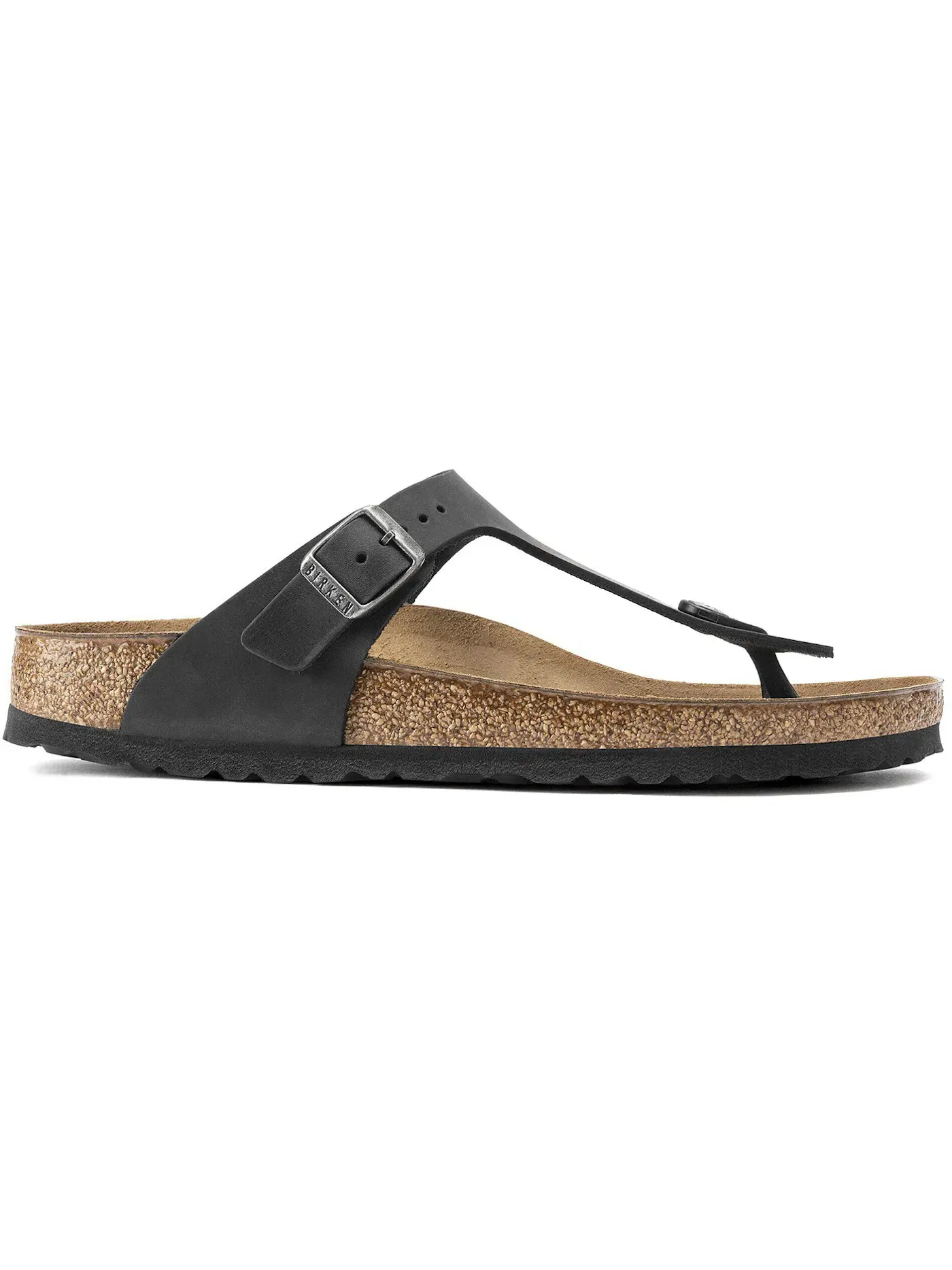Мужские сандалии с масляной кожи Birkenstock Gizeh Oiled Leather — изображение 1 из 1, черный