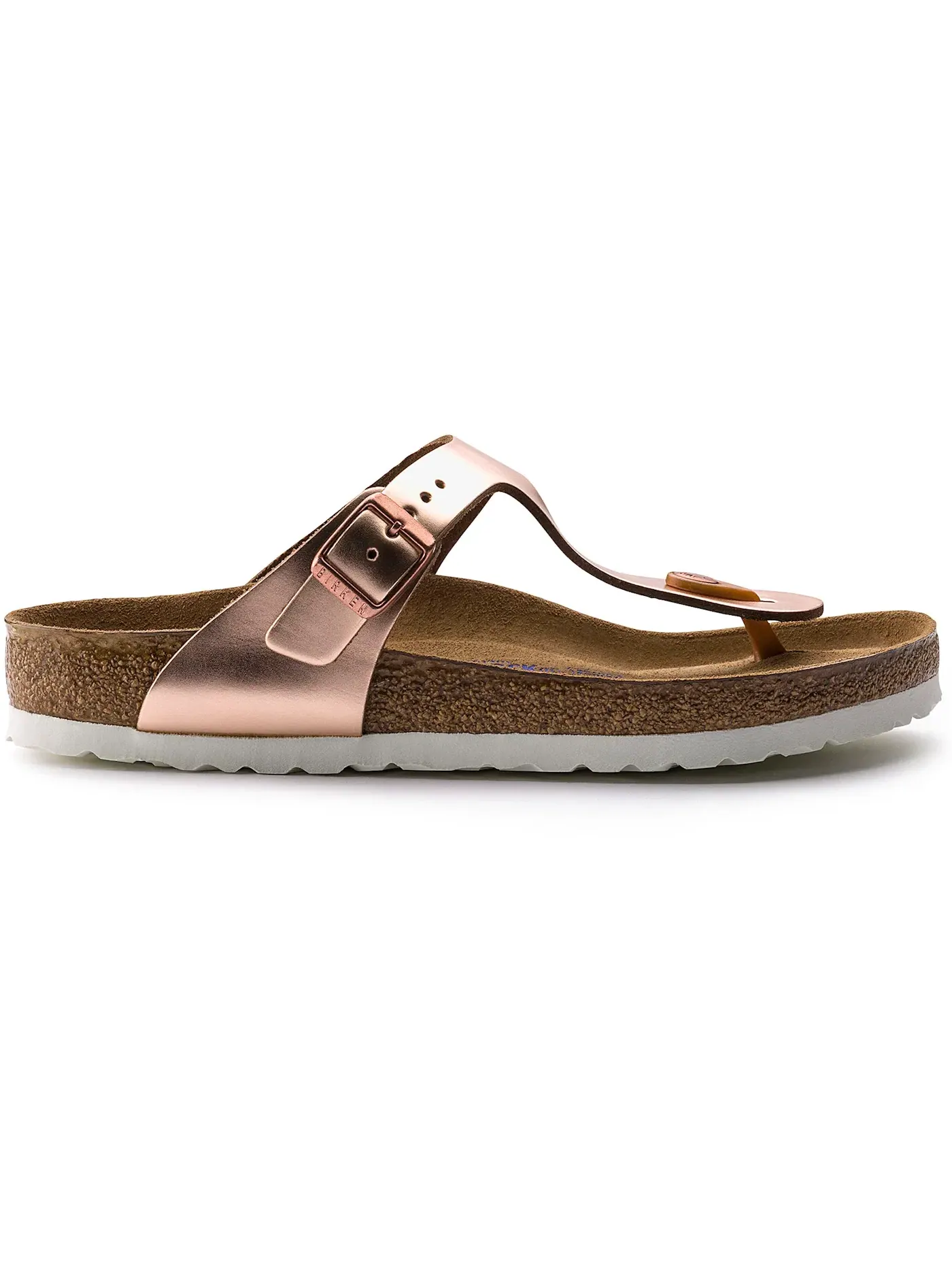 Женские сандалии с мягкой стелькой Birkenstock Gizeh Softbed, Metallic Cooper — изображение 1 из 1