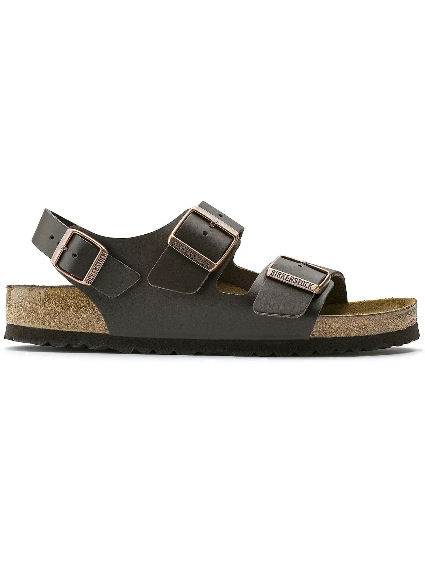Мужские сандалии из натуральной кожи с двумя пряжками Milano Birkenstock — изображение 1 из 1, коричневый