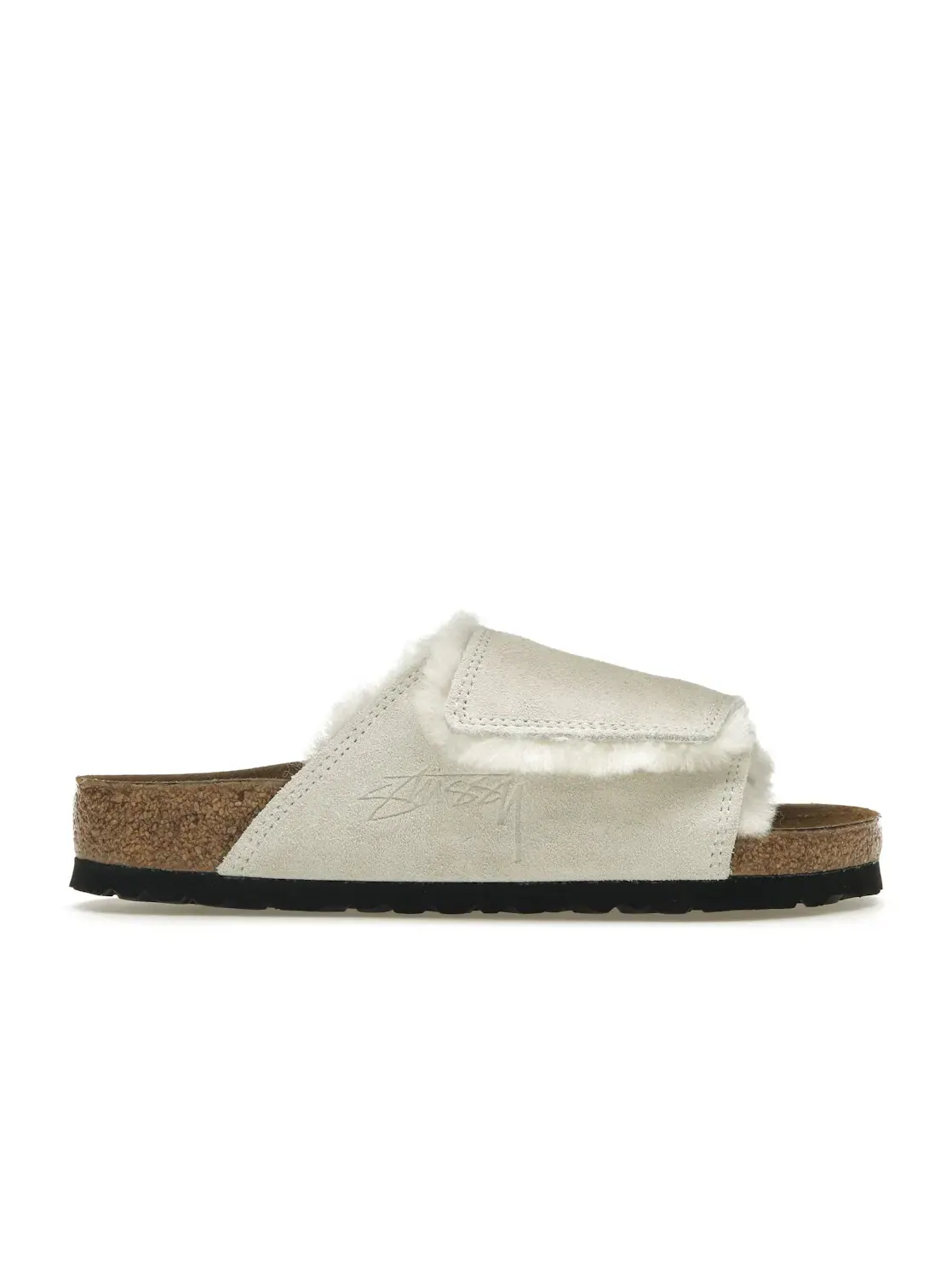 Женские сандалии-слайды с овчиной Birkenstock Solana Shearling Slide Birkenstock — изображение 1 из 4, кость