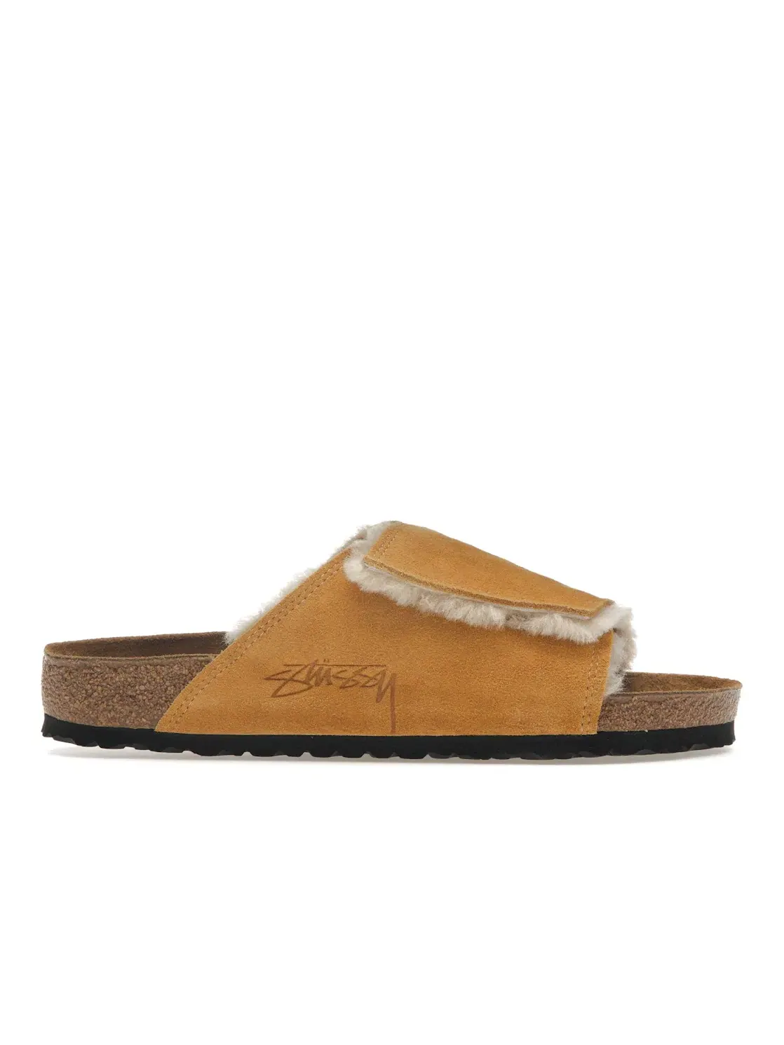 Детские сандалии-слайды Birkenstock Solana Shearling Slide — изображение 1 из 4, карамель