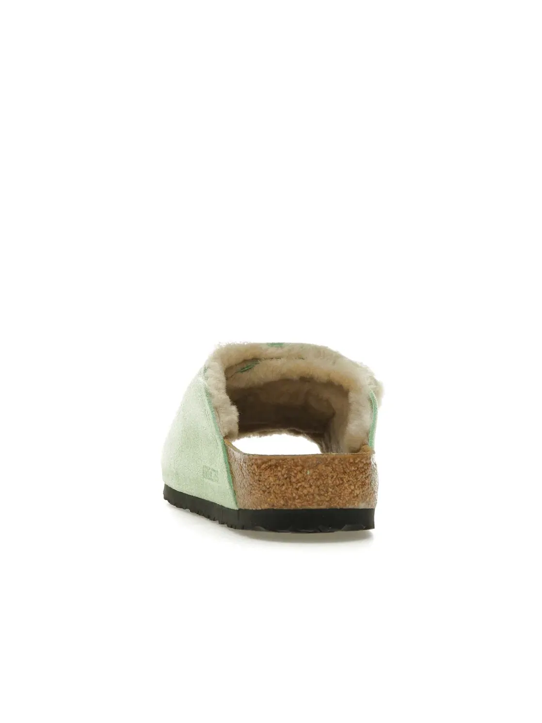 Женские сандалии-слайды с мехом Birkenstock Solana Shearling Slide — изображение 4 из 4, зеленый