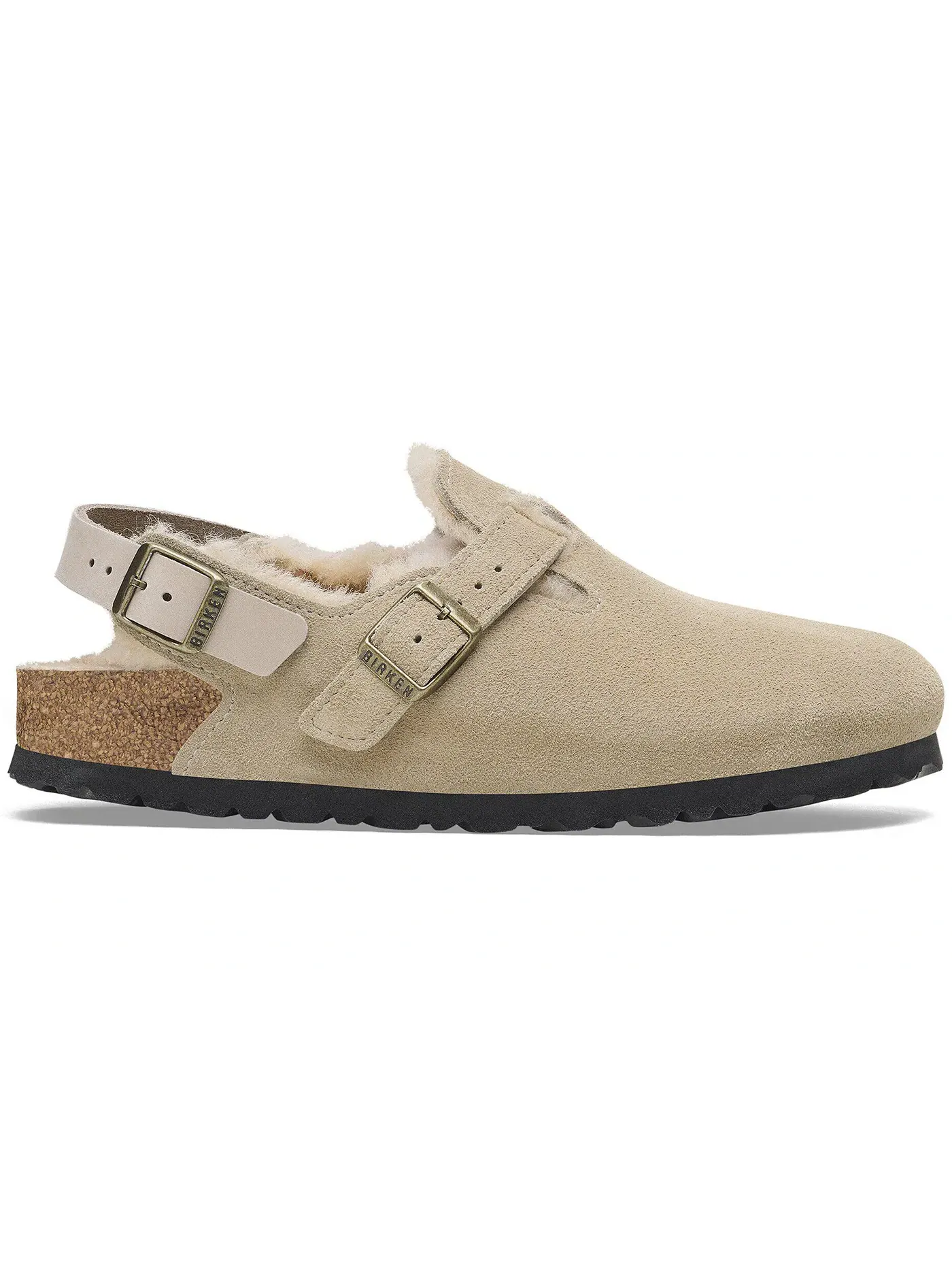Мужские клоги Birkenstock Tokio Shearling Suede Leather