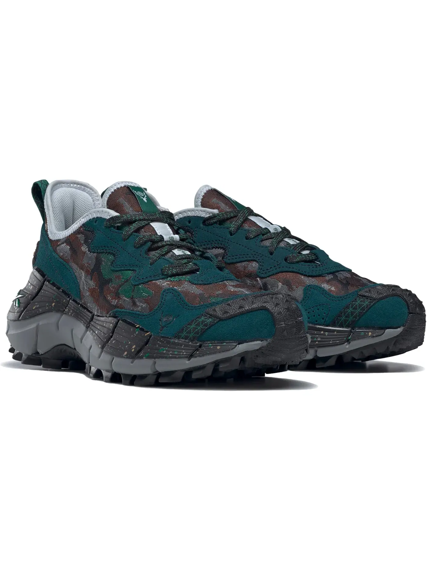 Кроссовки мужские Reebok Zig Kinetica II Edge, для бега и повседневной носки — изображение 2 из 3, зеленый/серый/черный
