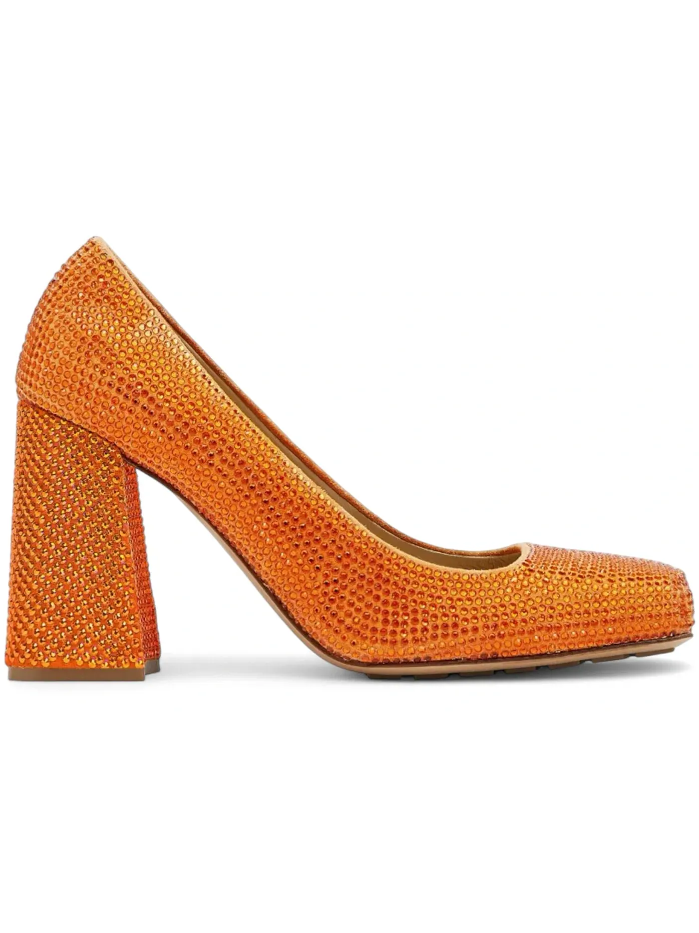Женские туфли на каблуке с кристаллами Bottega Veneta Crystal Embellished Tower Pumps — изображение 1 из 1, оранжевый