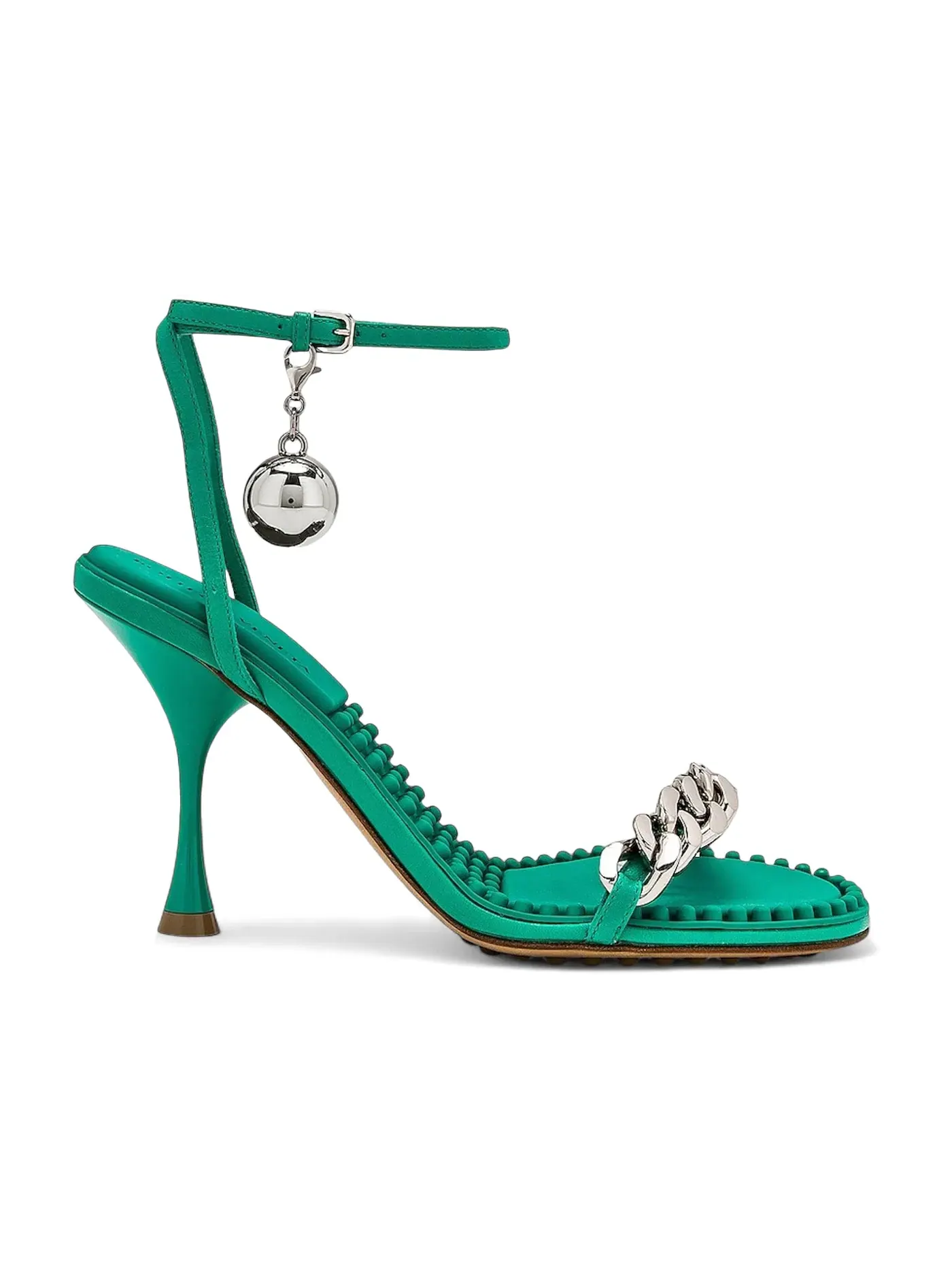 Женские босоножки на каблуке Dot Bottega Veneta, Acid Turquoise