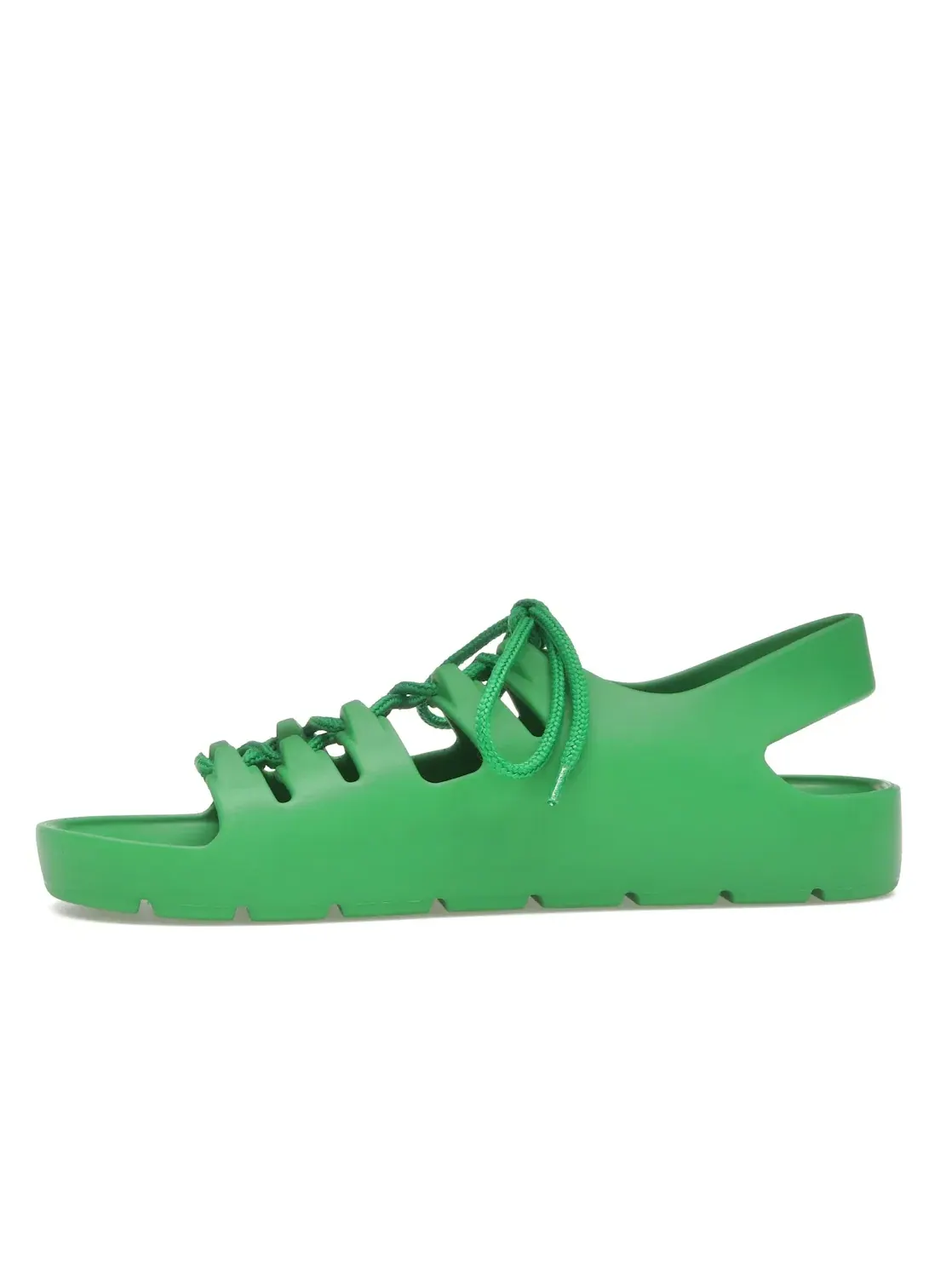 Мужские сандалии на шнуровке Bottega Veneta Jelly Lace Up Sandal — изображение 3 из 4, зеленый