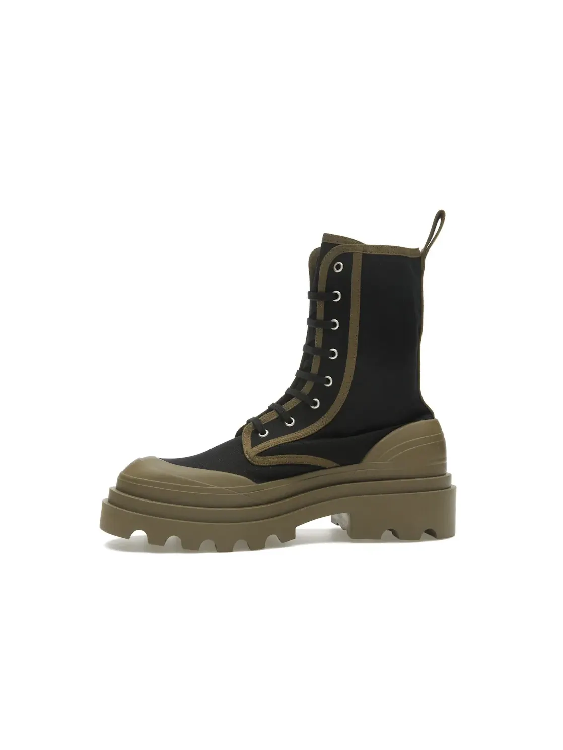 Мужские ботинки на шнуровке Bottega Veneta Lace-Up Boots — изображение 3 из 4, черный/зеленый