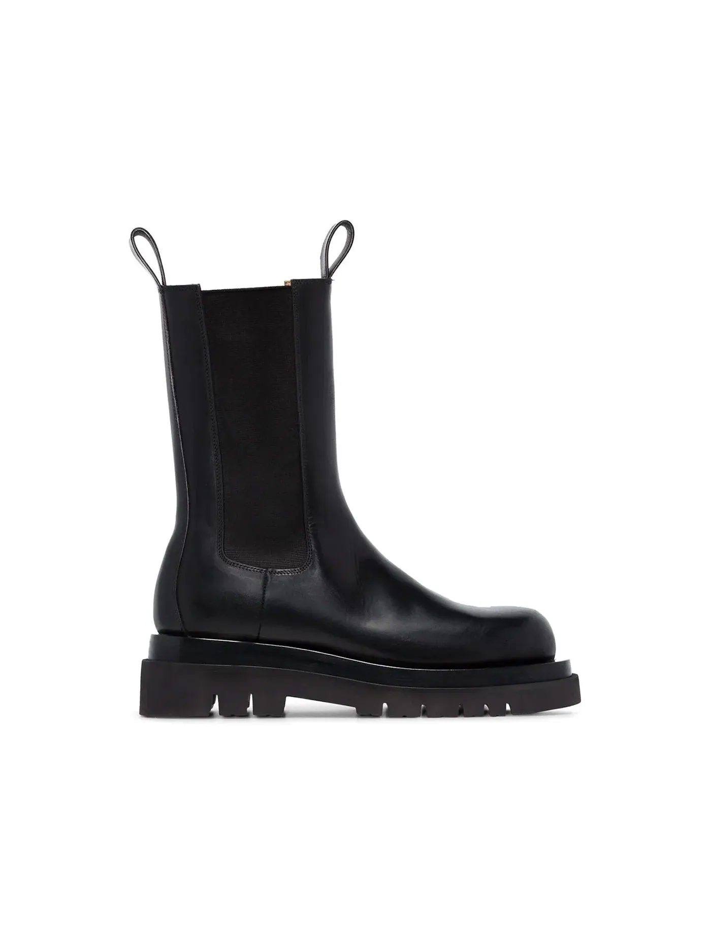 Женские ботинки из кожи с брендом Bottega Veneta Lug Boots — изображение 1 из 1, черный