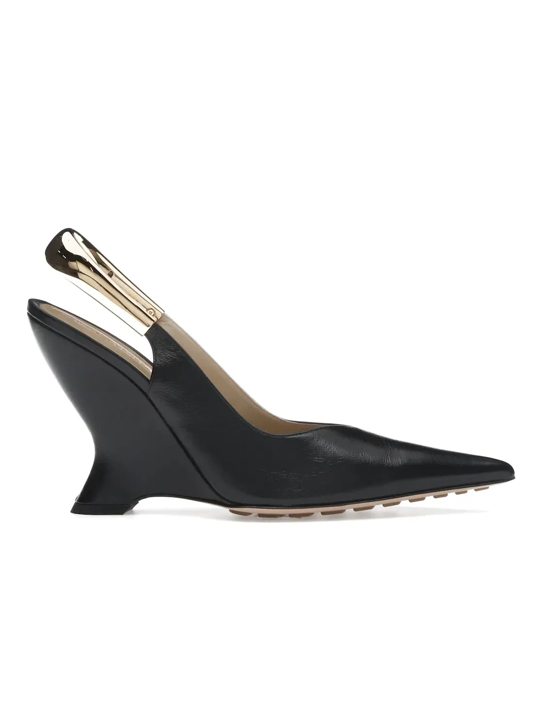 Женские туфли-лодочки на каблуке с острым мысом Bottega Veneta Punta Pointed-Toe Slingback Pumps — изображение 1 из 4, черный