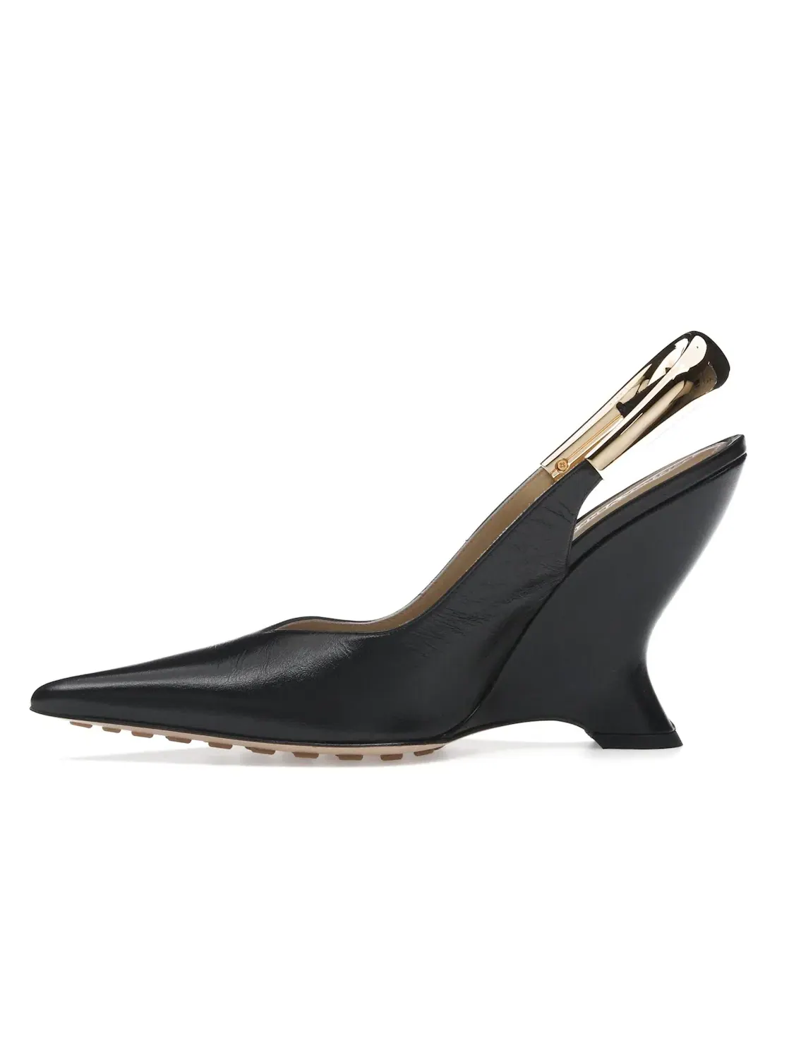 Женские туфли-лодочки на каблуке с острым мысом Bottega Veneta Punta Pointed-Toe Slingback Pumps — изображение 3 из 4, черный