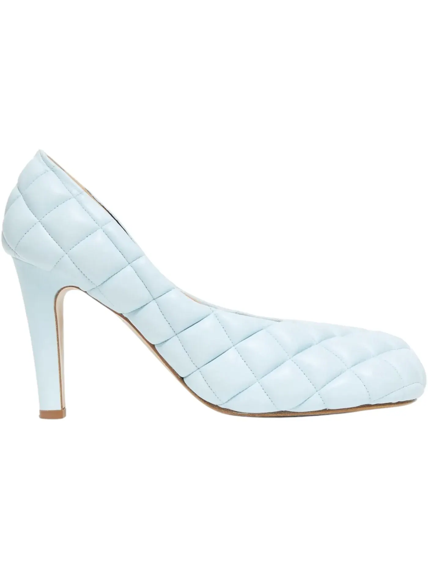 Женские туфли с принтом Bottega Veneta Quilted Pattern Leather Pumps — изображение 1 из 1, синий