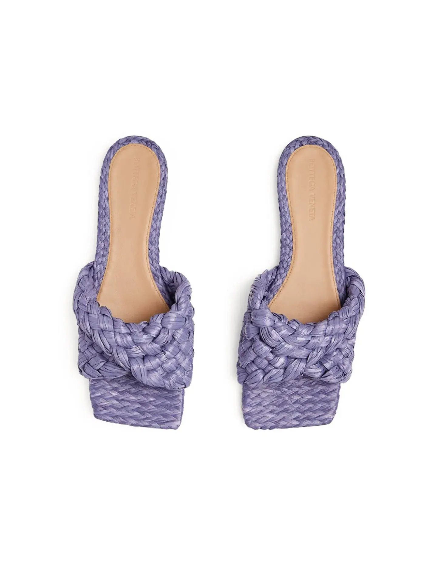 Женские сандалии stretch из рафии Bottega Veneta — изображение 2 из 2, фиолетовый